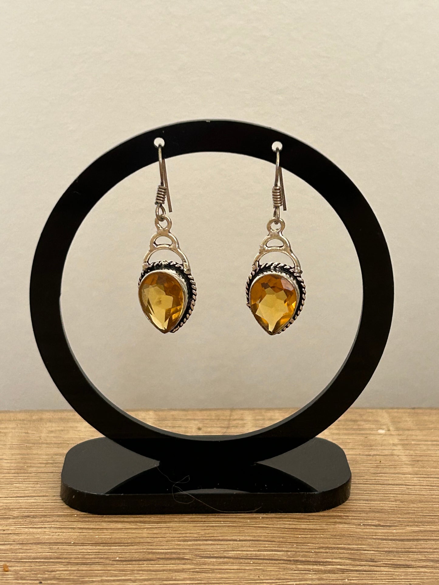 Citrine Faceted Handmade 925 Sterling Silver Water Drop Earrings