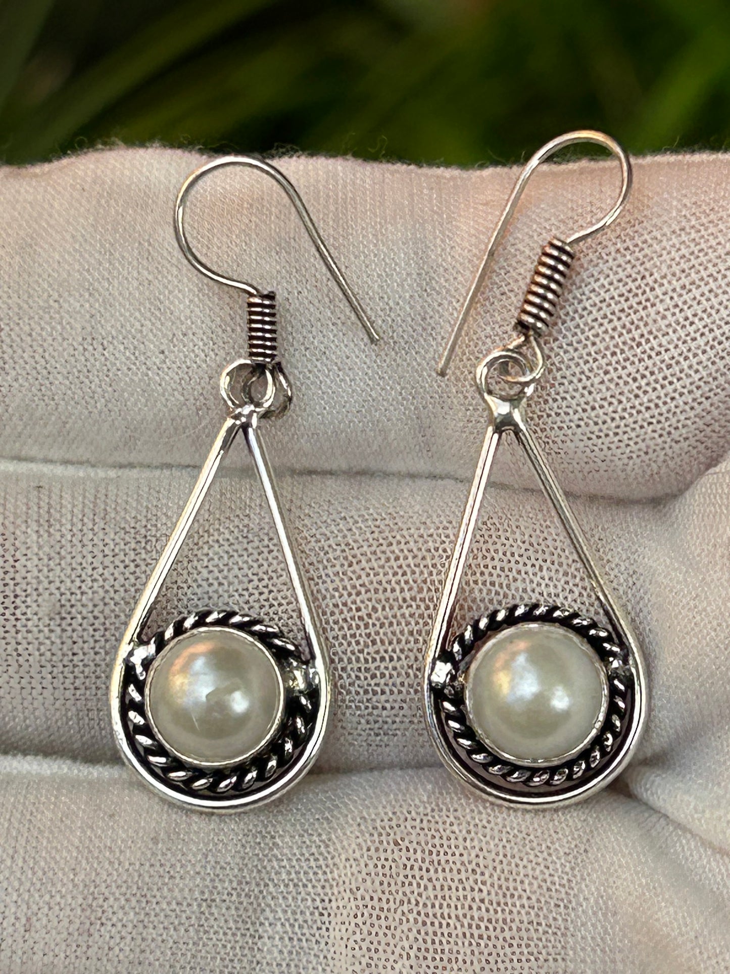 Pearl Drop Earrings with 925 Sterling Silver Plating