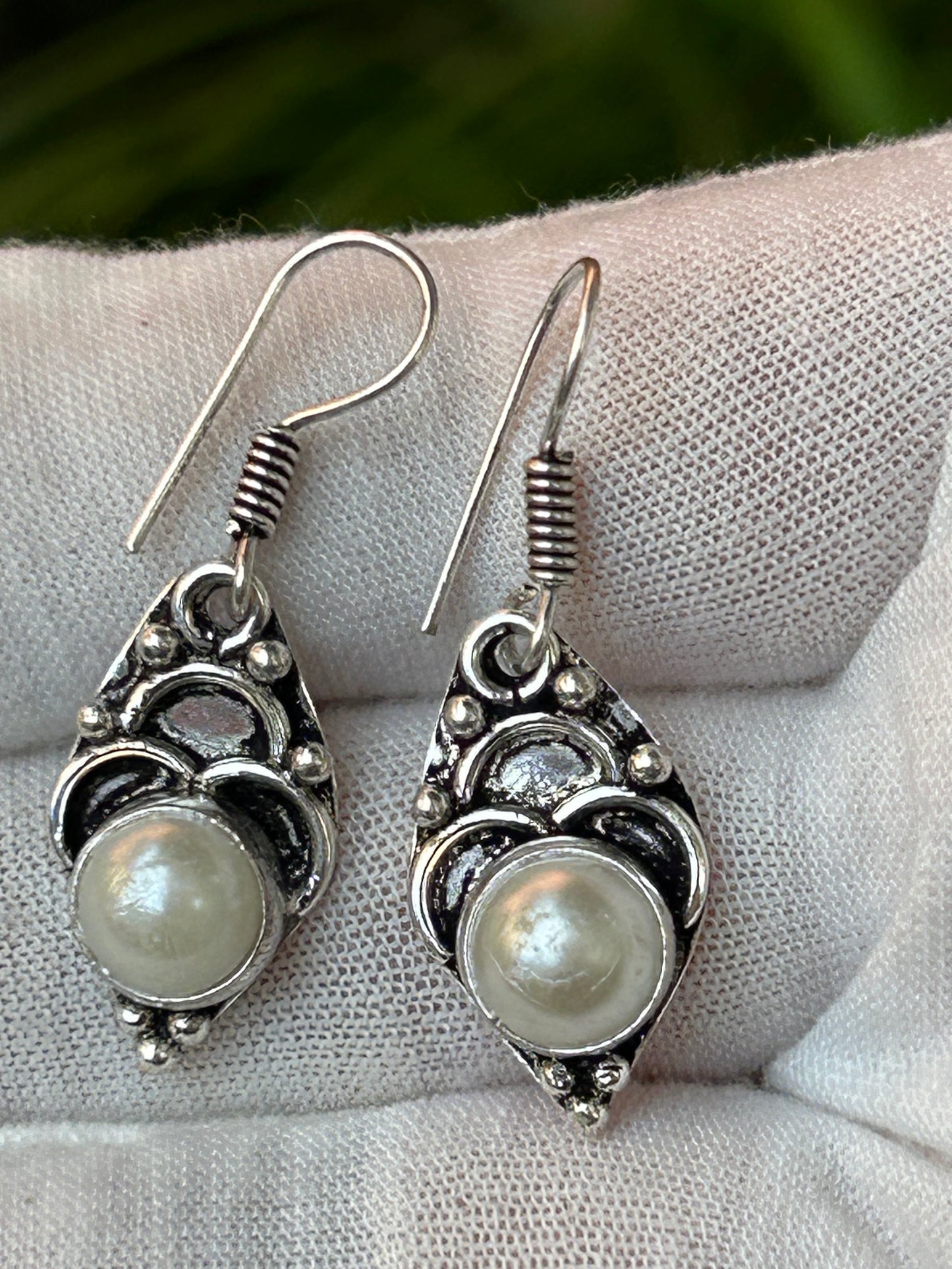 Pearl Drop Earrings with 925 Sterling Silver Plating