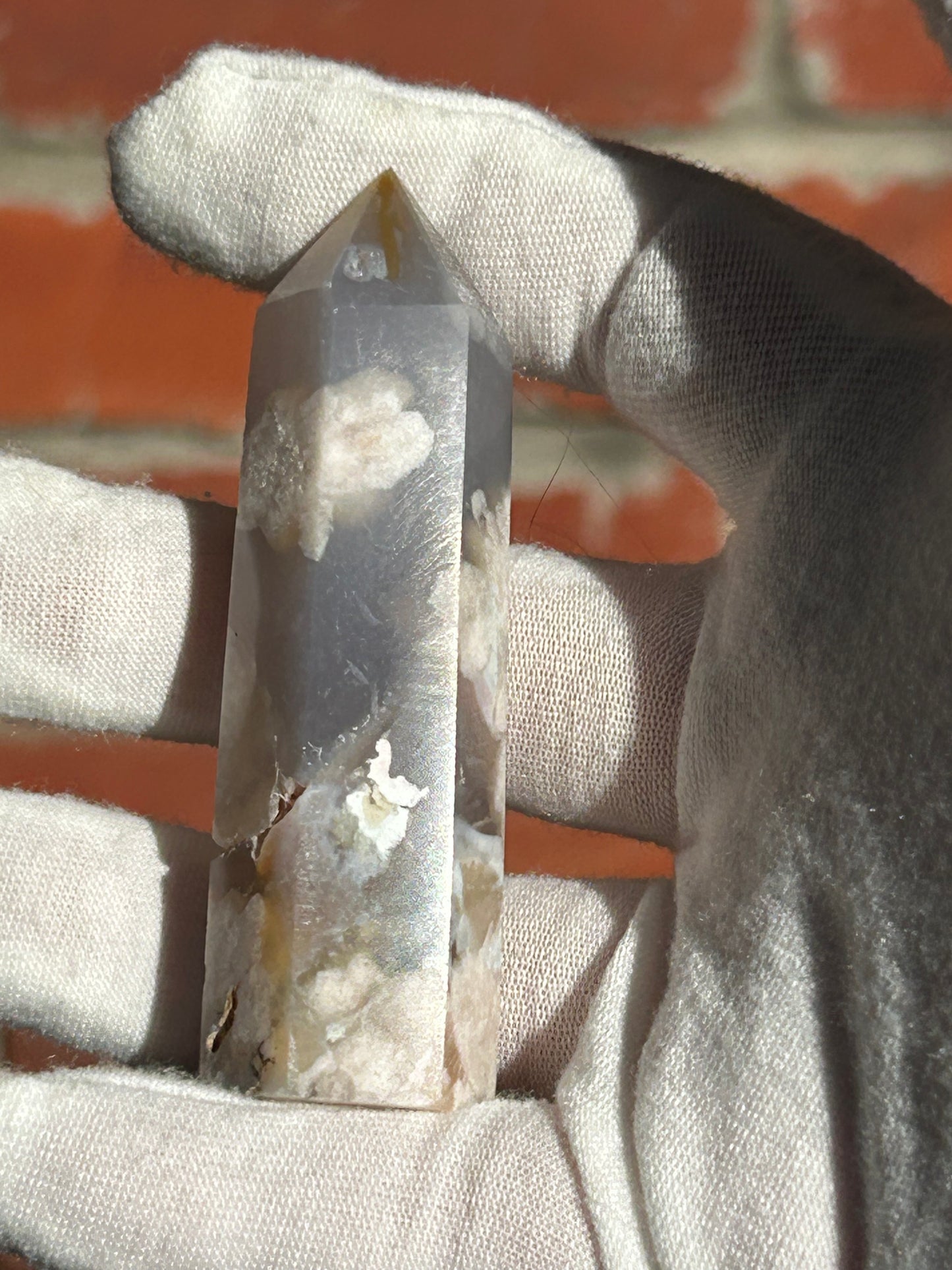 Flower Agate Crystal Point