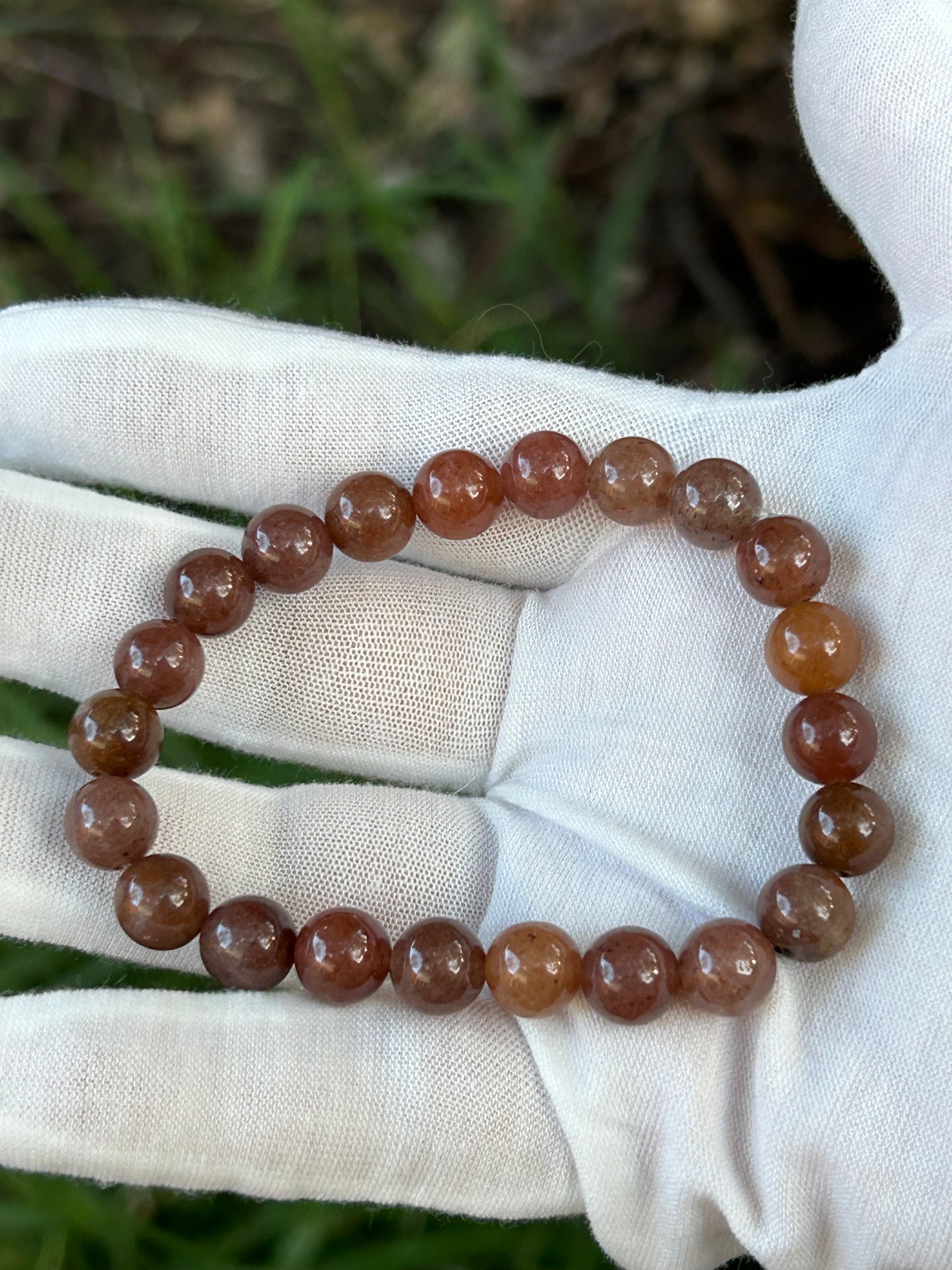 Purple Aventurine bead bracelet polished round stones