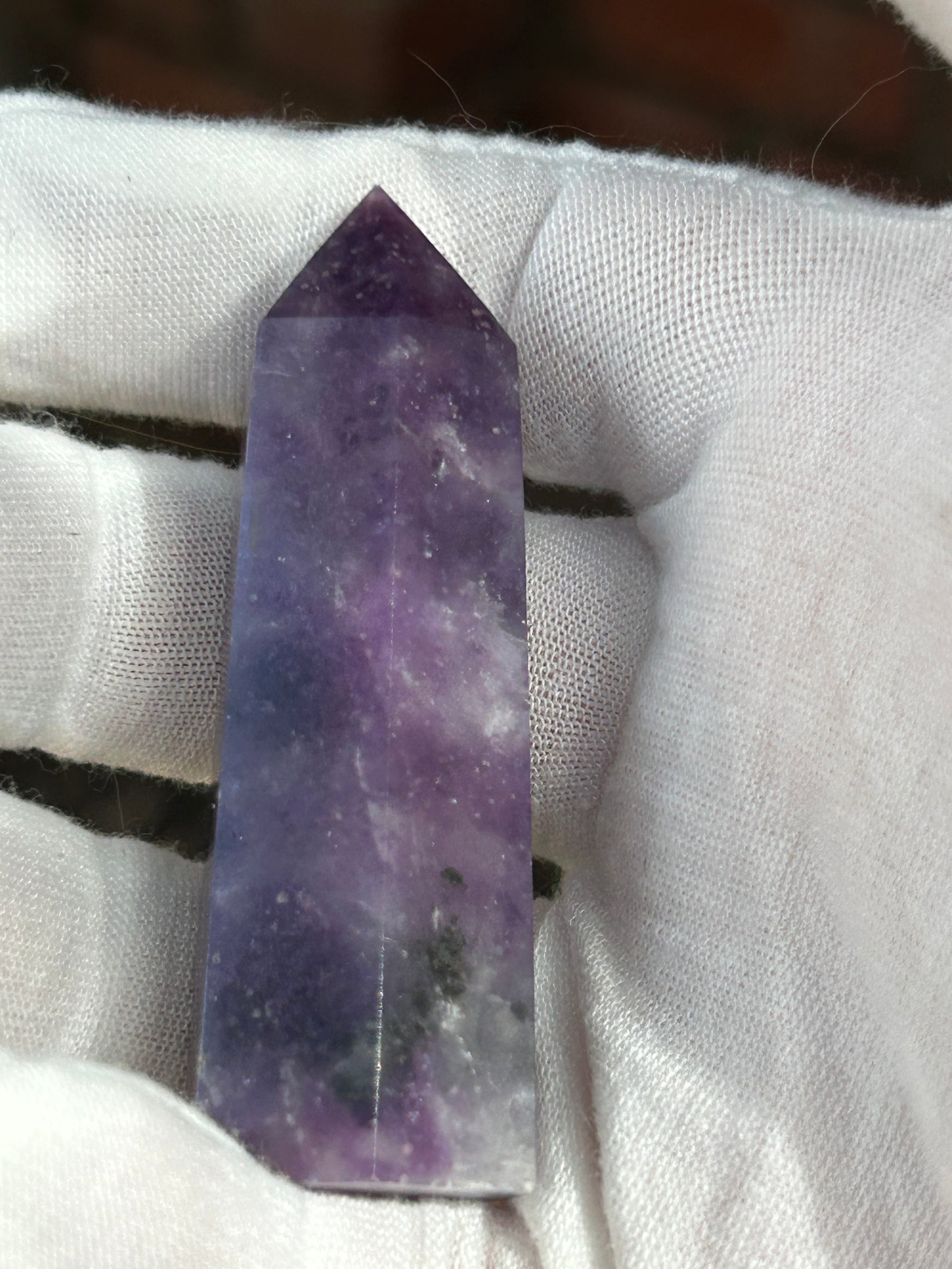 Purple Lepidolite Crystal Point obelisk