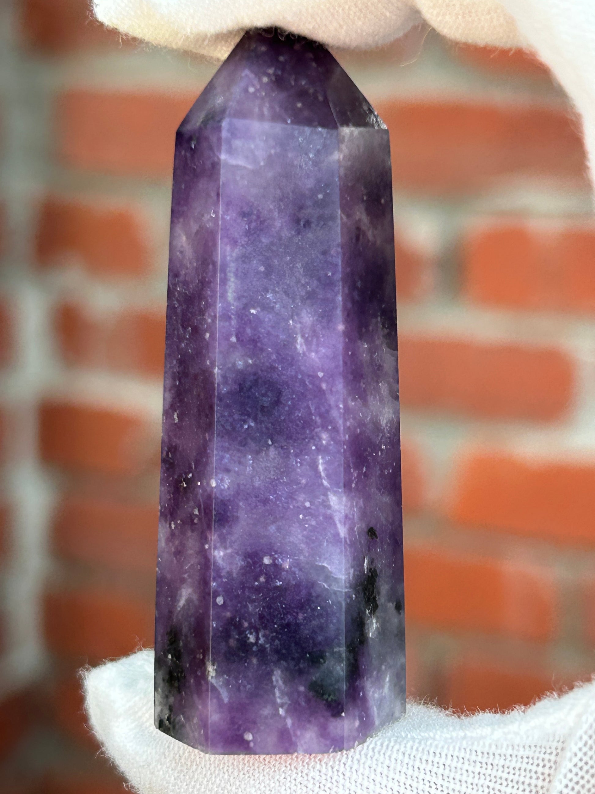 Purple Lepidolite Crystal Point obelisk