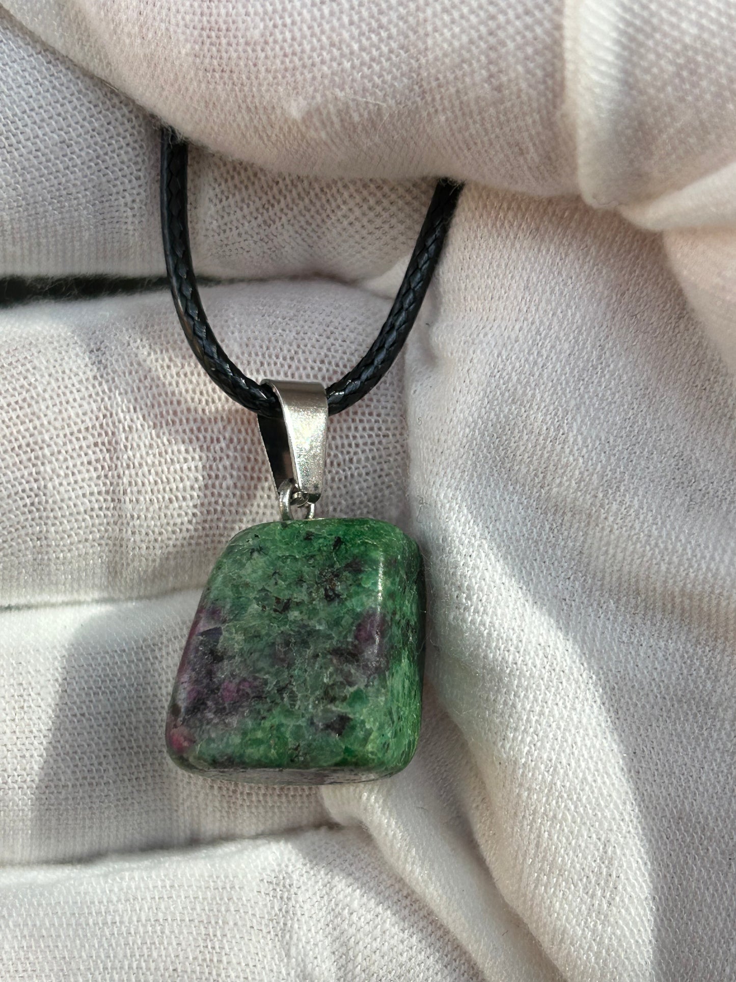 Ruby in Zoisite Polished Pendant