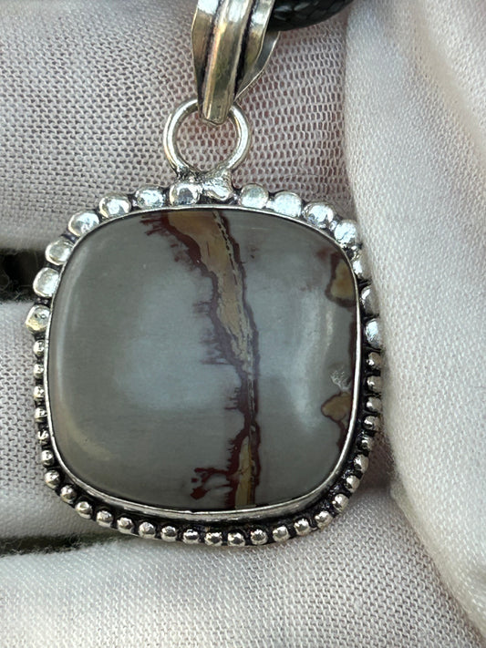 Jasper Handmade 925 Sterling Silver Plated Pendant unique design