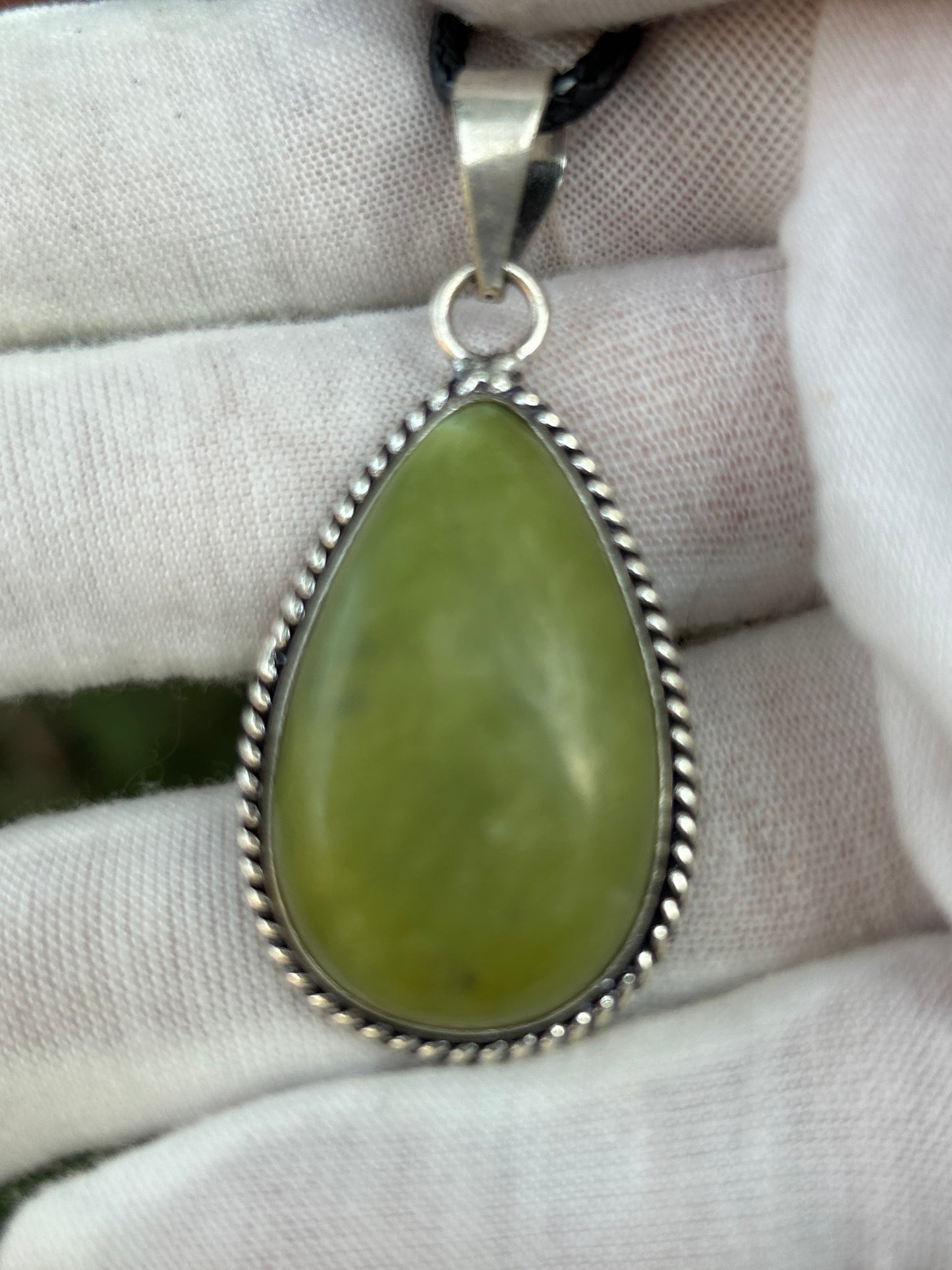 Vesuvianite Handmade 925 Sterling Silver Plated Pendant unique design teardrop raindrop