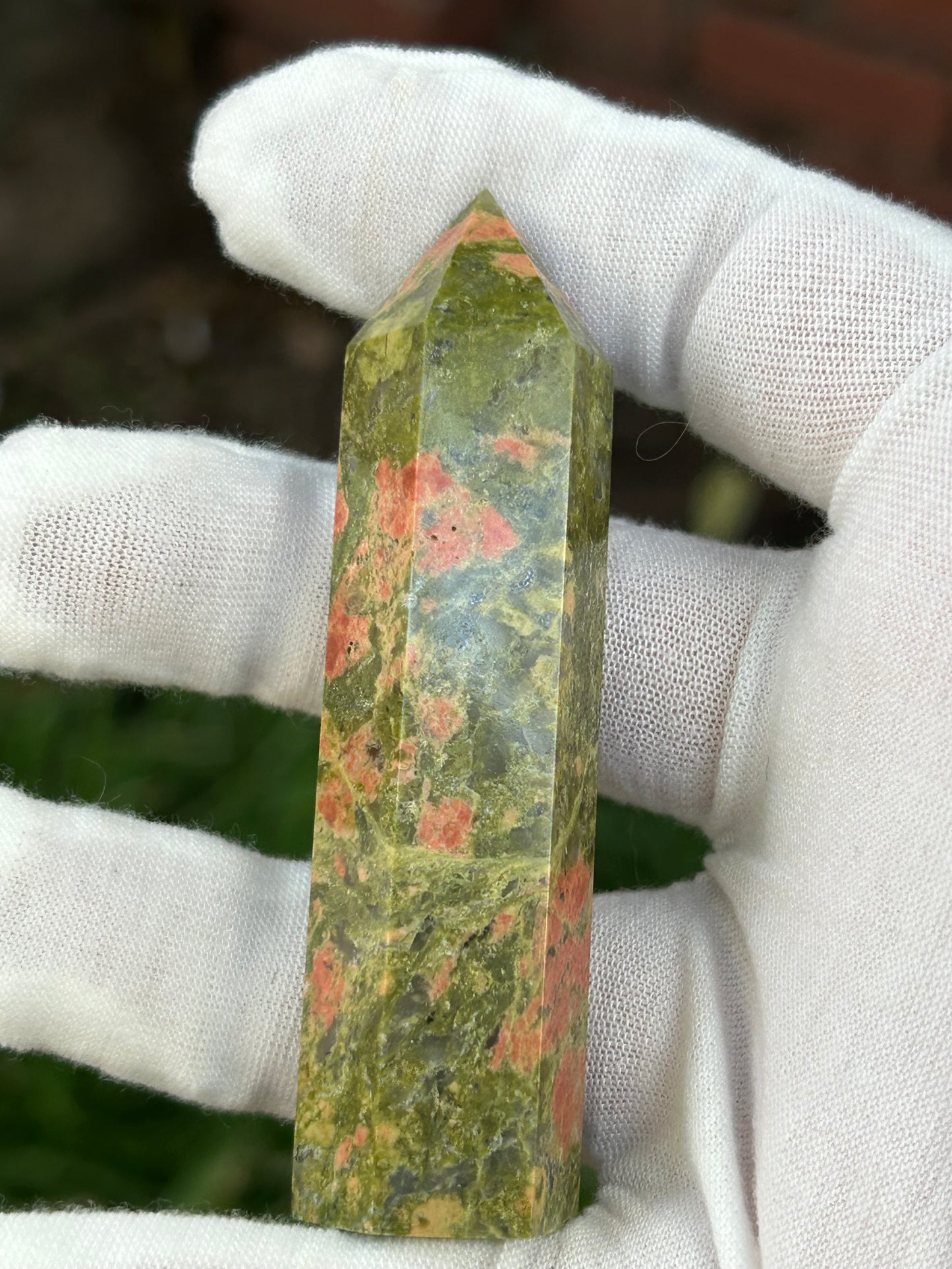 Unakite crystal point obelisk