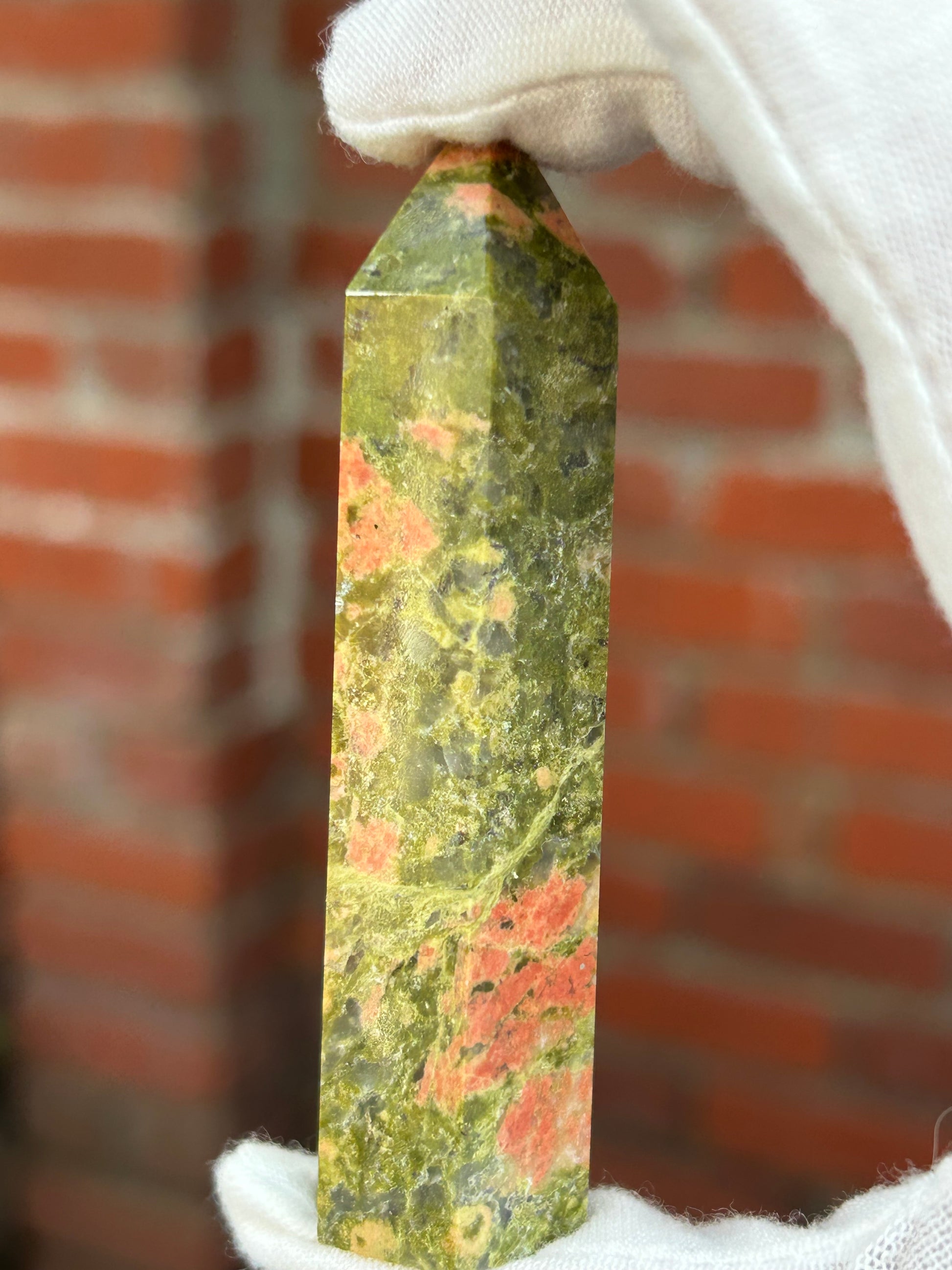 Unakite crystal point obelisk