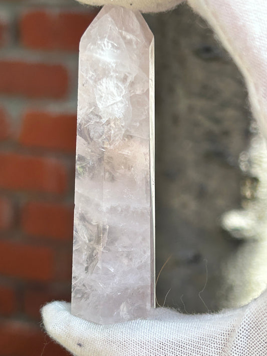 Rose quartz crystal point obelisk