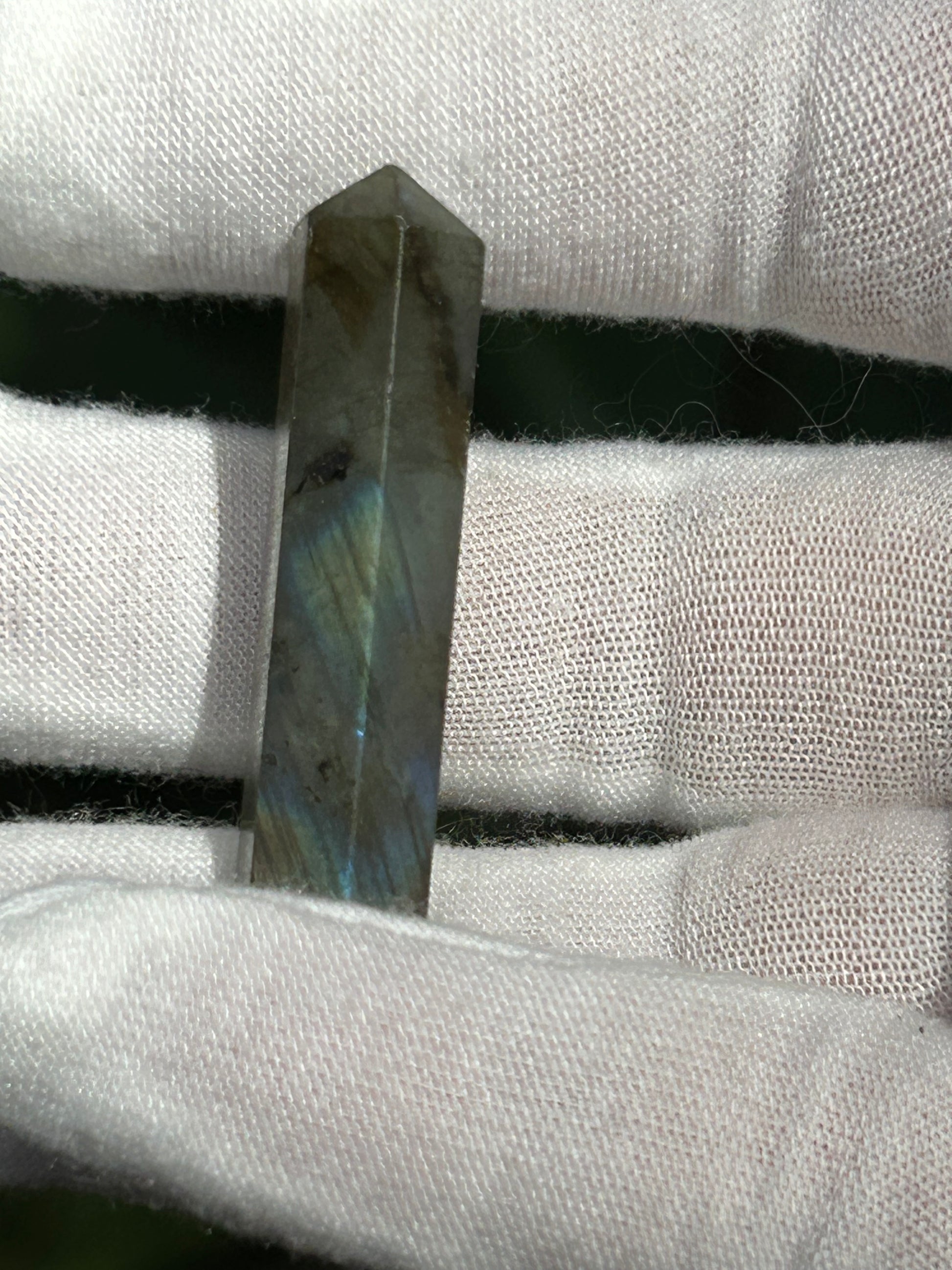 Labradorite Crystal Point Blue/Gold Flash