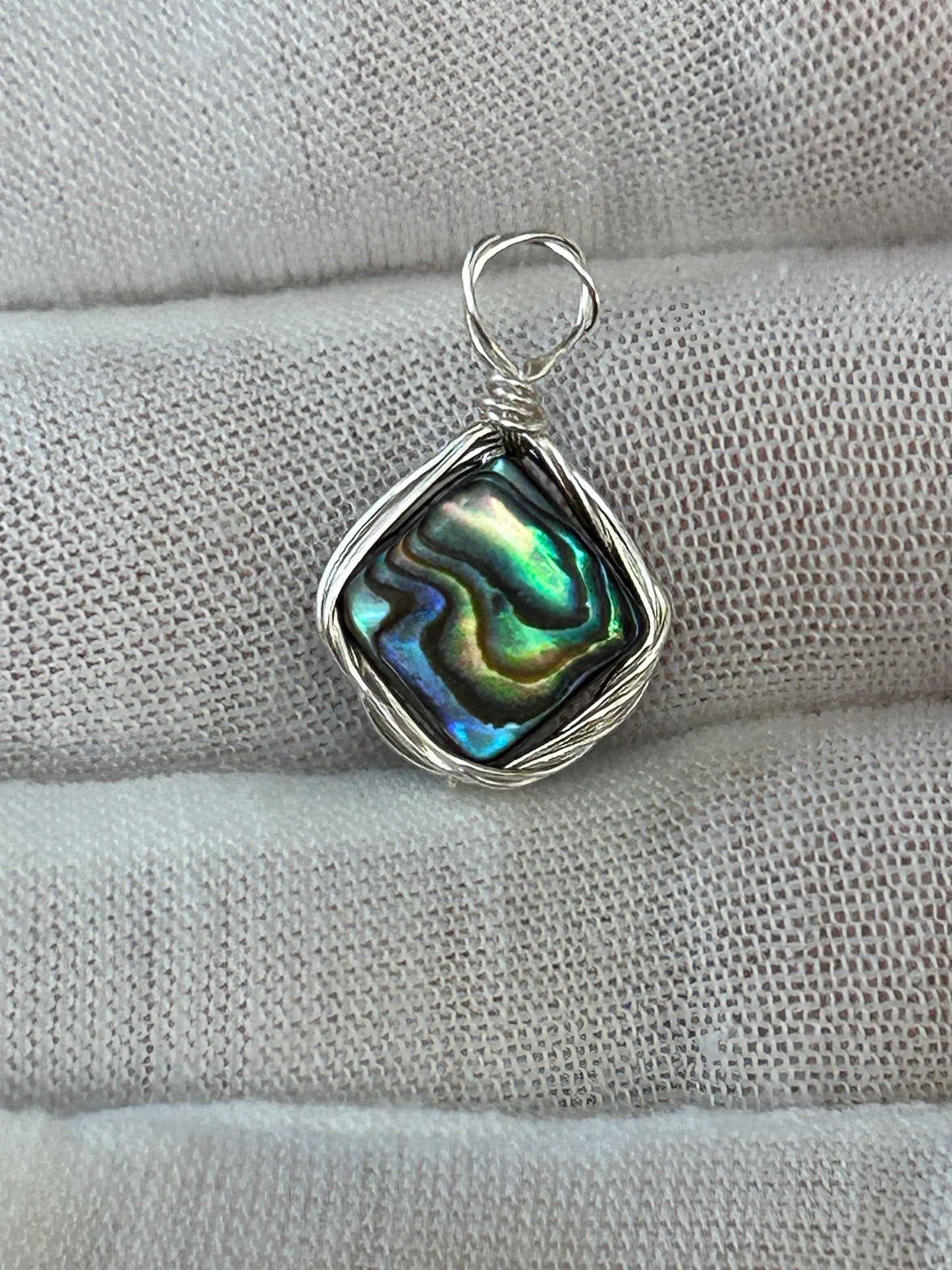 Paua/Abalone Shell wire wrapped pendant/charm