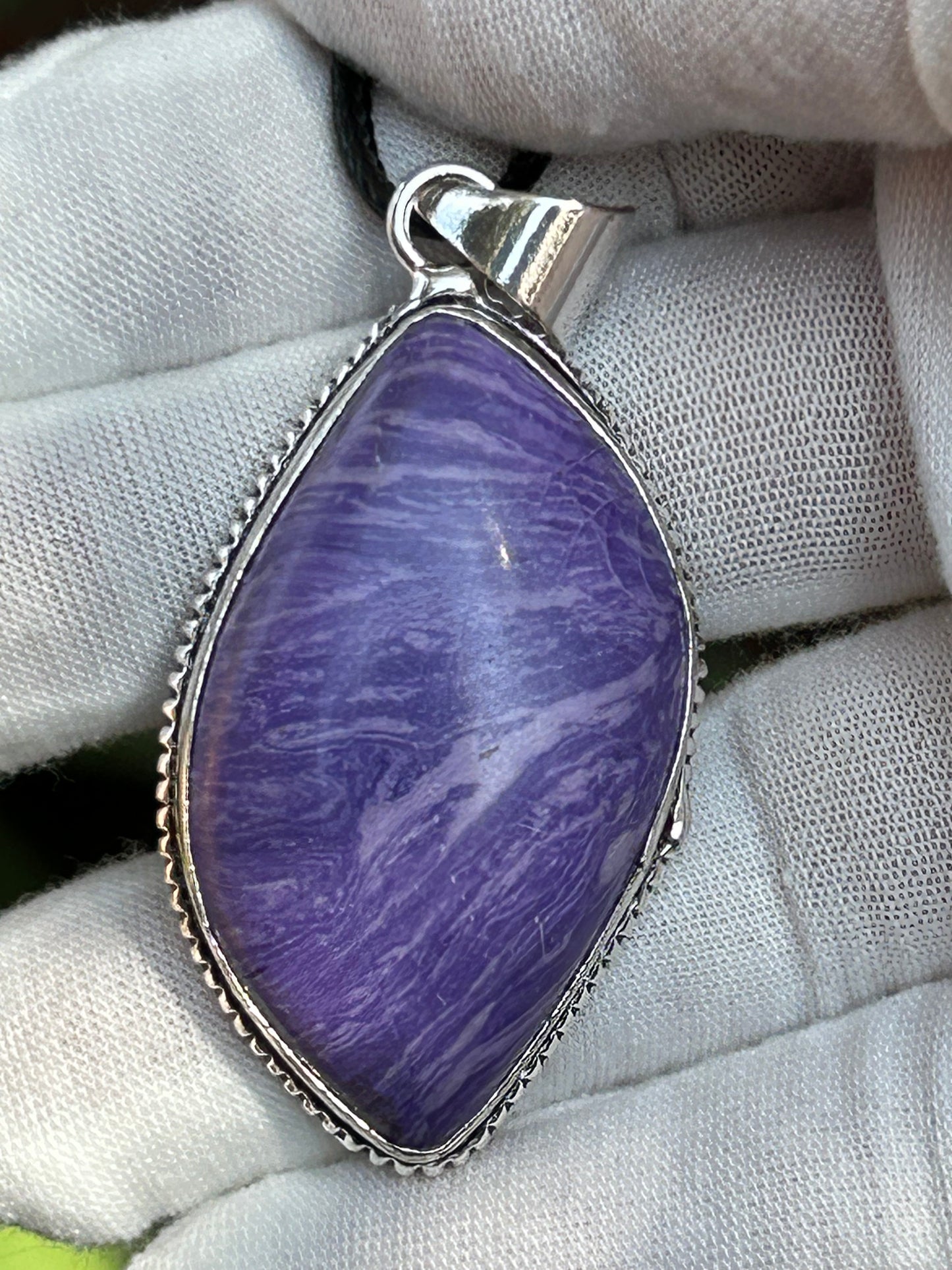 Charoite 925 Sterling Silver Plated Pendant