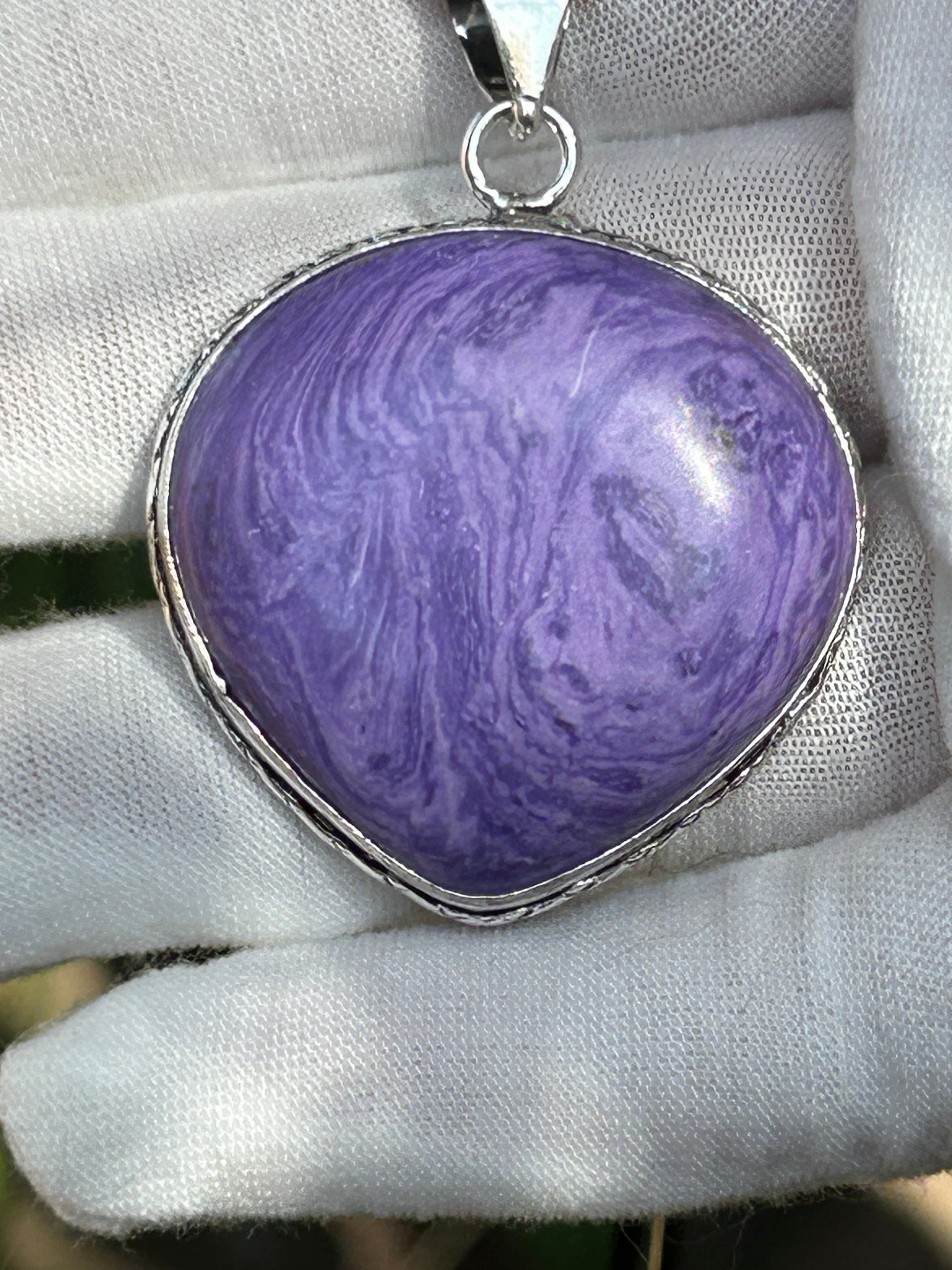 Charoite  925 Sterling Silver Plated Pendant