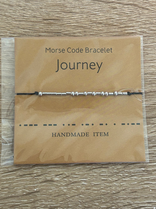 Morse Code black and silver 'Journey' Bracelet