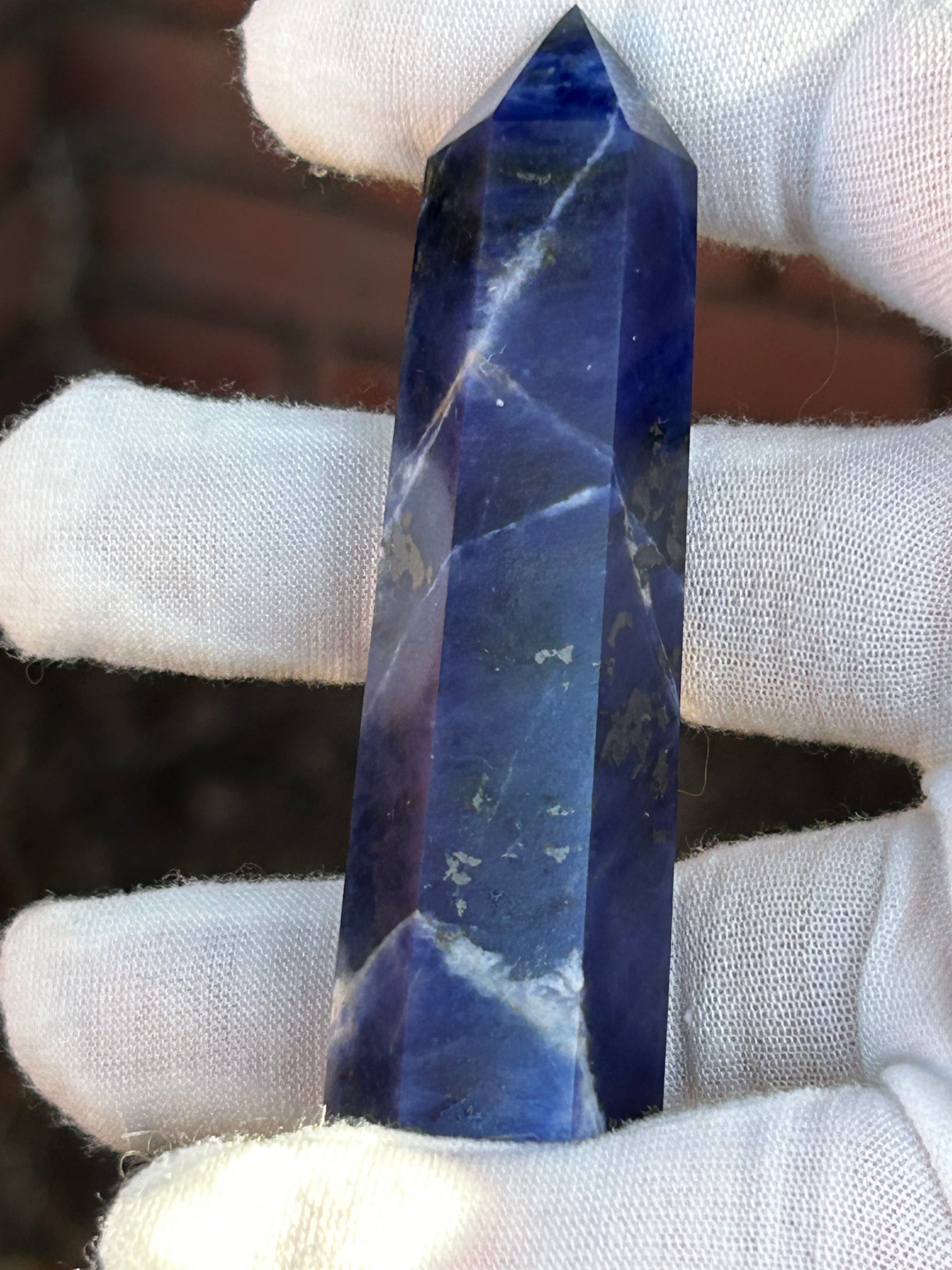 Blue Sodalite Crystal Point Tower