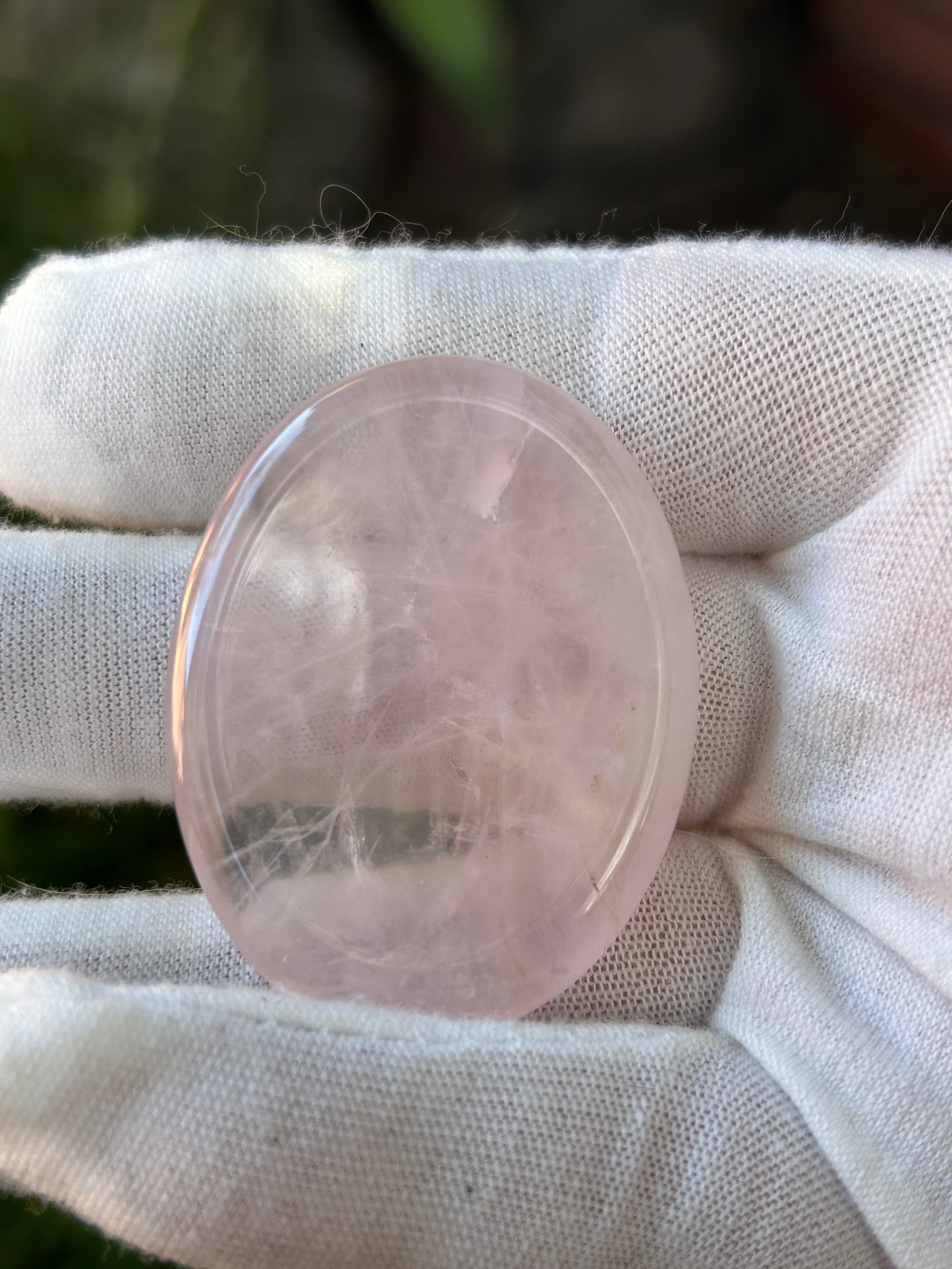 Rose Quartz Crystal Polished Palm Stone