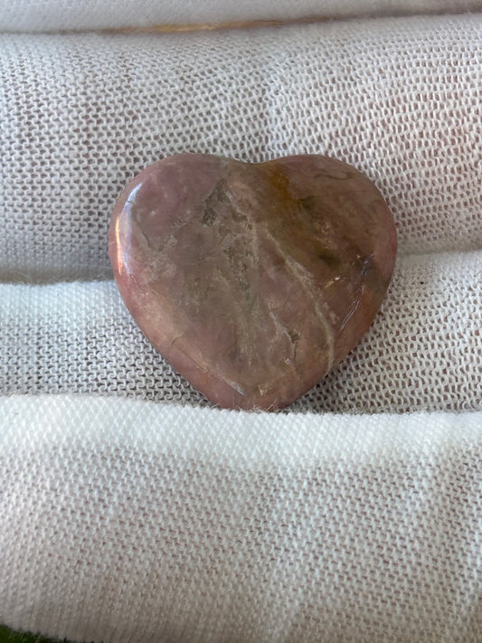 Pink rhodonite small polished heart