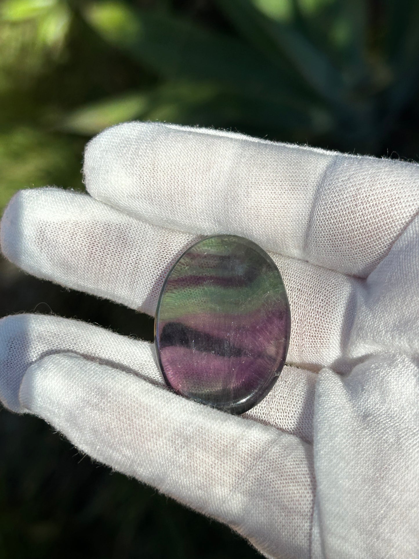 Rainbow Fluorite Crystal Polished Thumb Stone