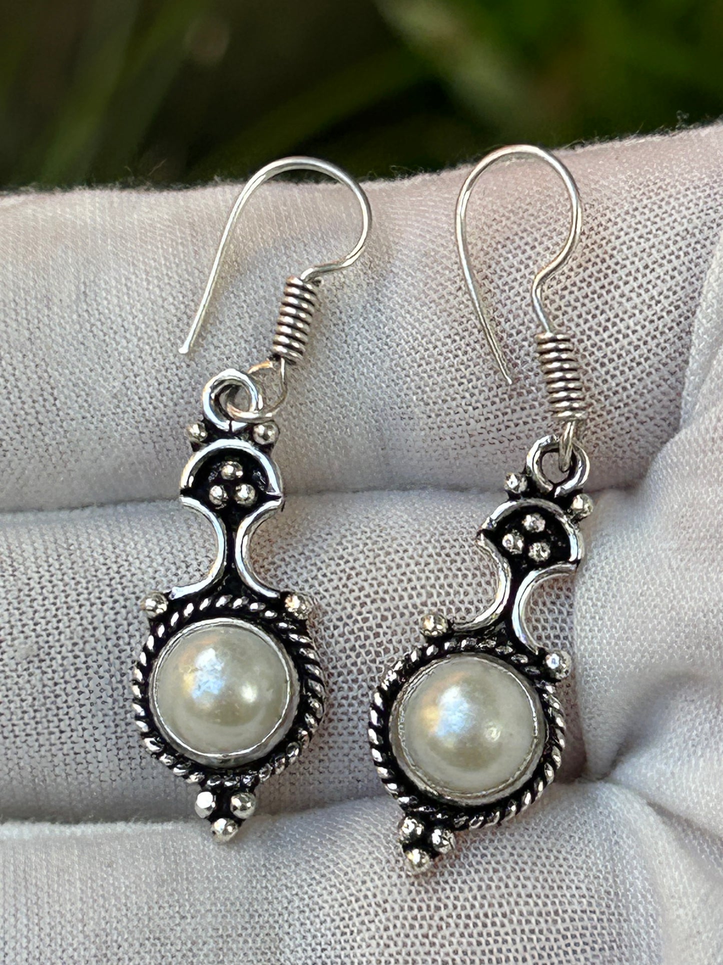 Pearl Drop Earrings with 925 Sterling Silver Plating