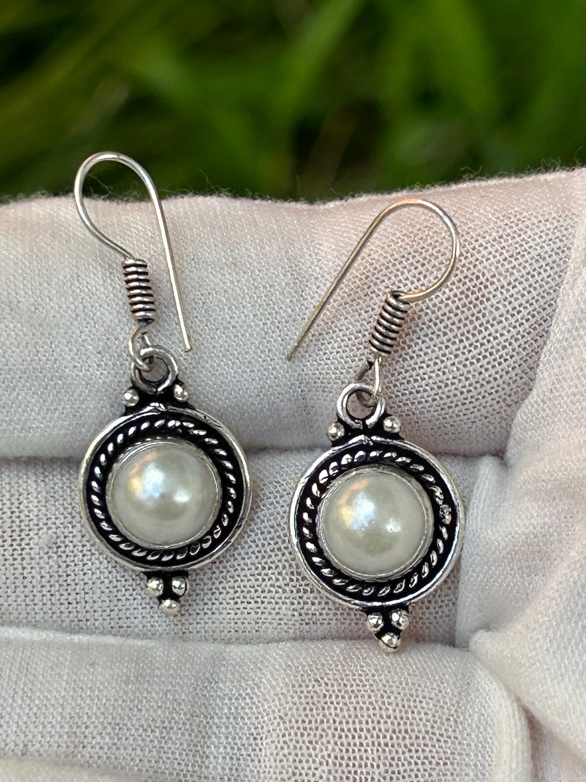 Pearl Drop Earrings with 925 Sterling Silver Plating