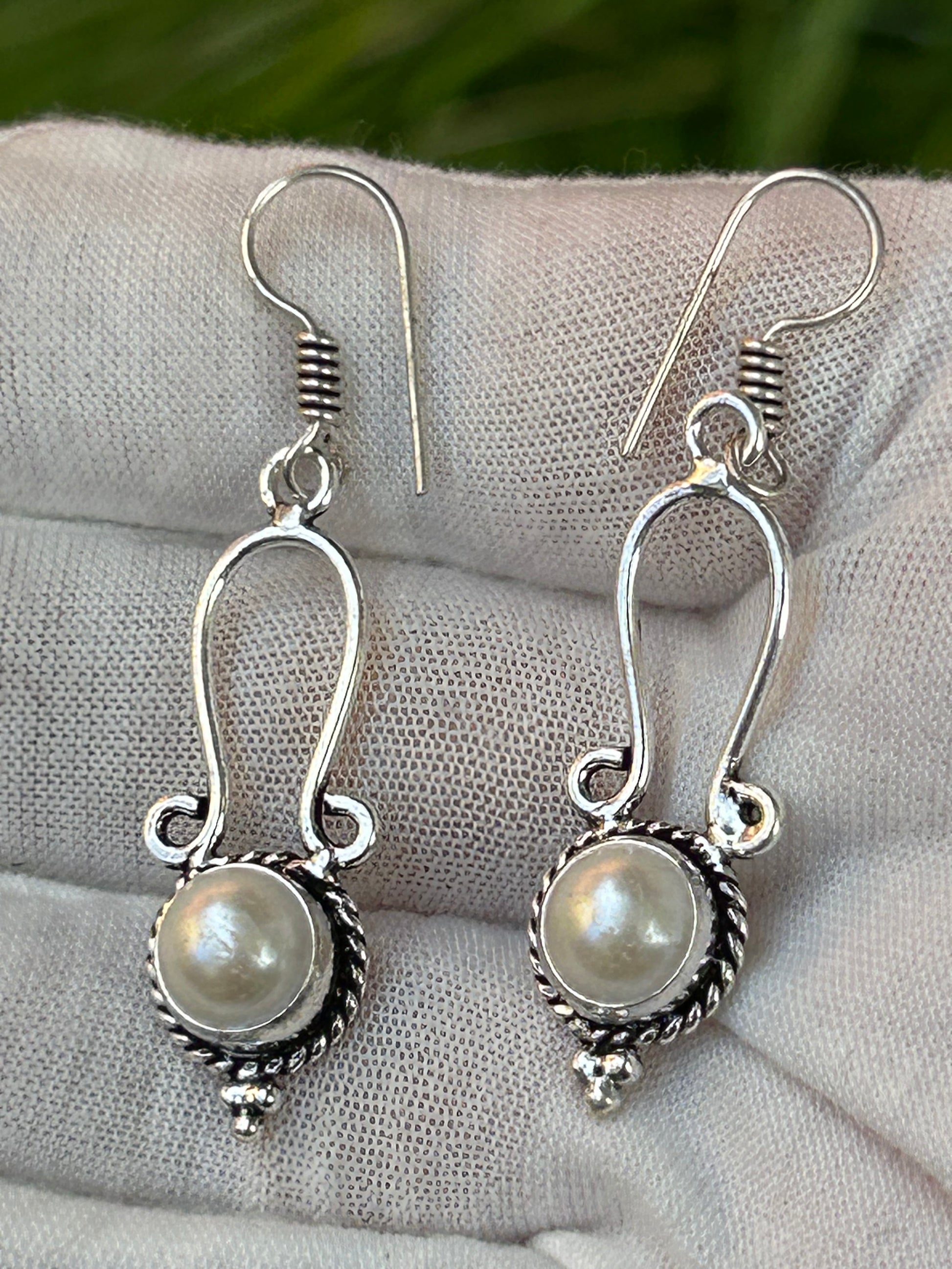 Pearl Drop Earrings with 925 Sterling Silver Plating