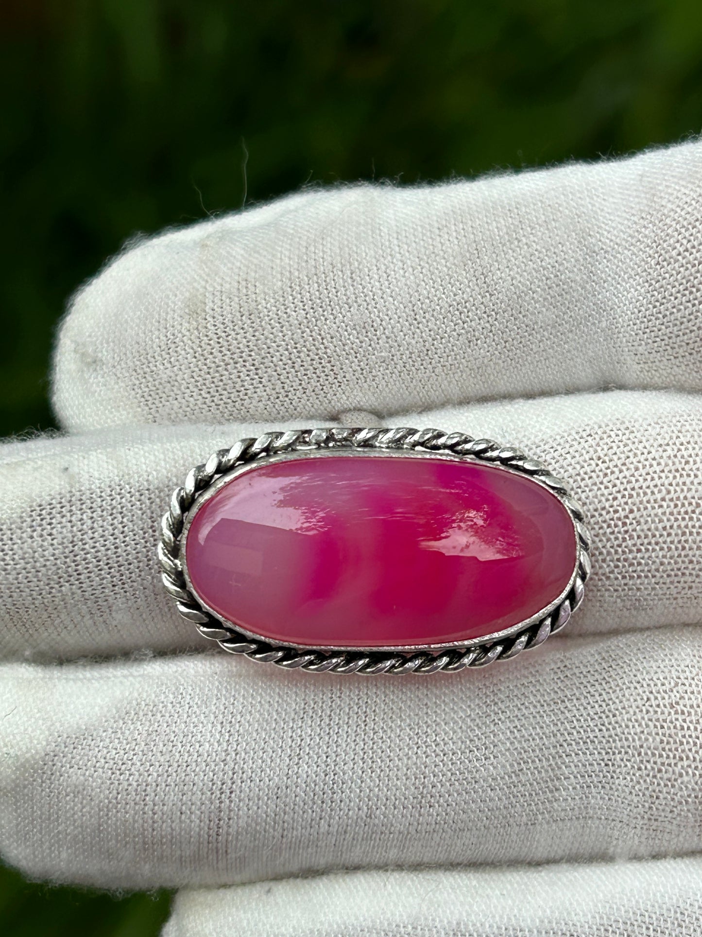 Pink Botswana Agate 925 Sterling Silver Plated Adjustable Ring