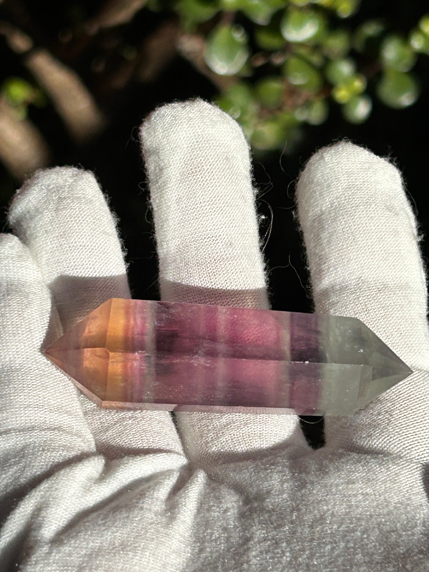 Rainbow Fluorite Double Point Crystal