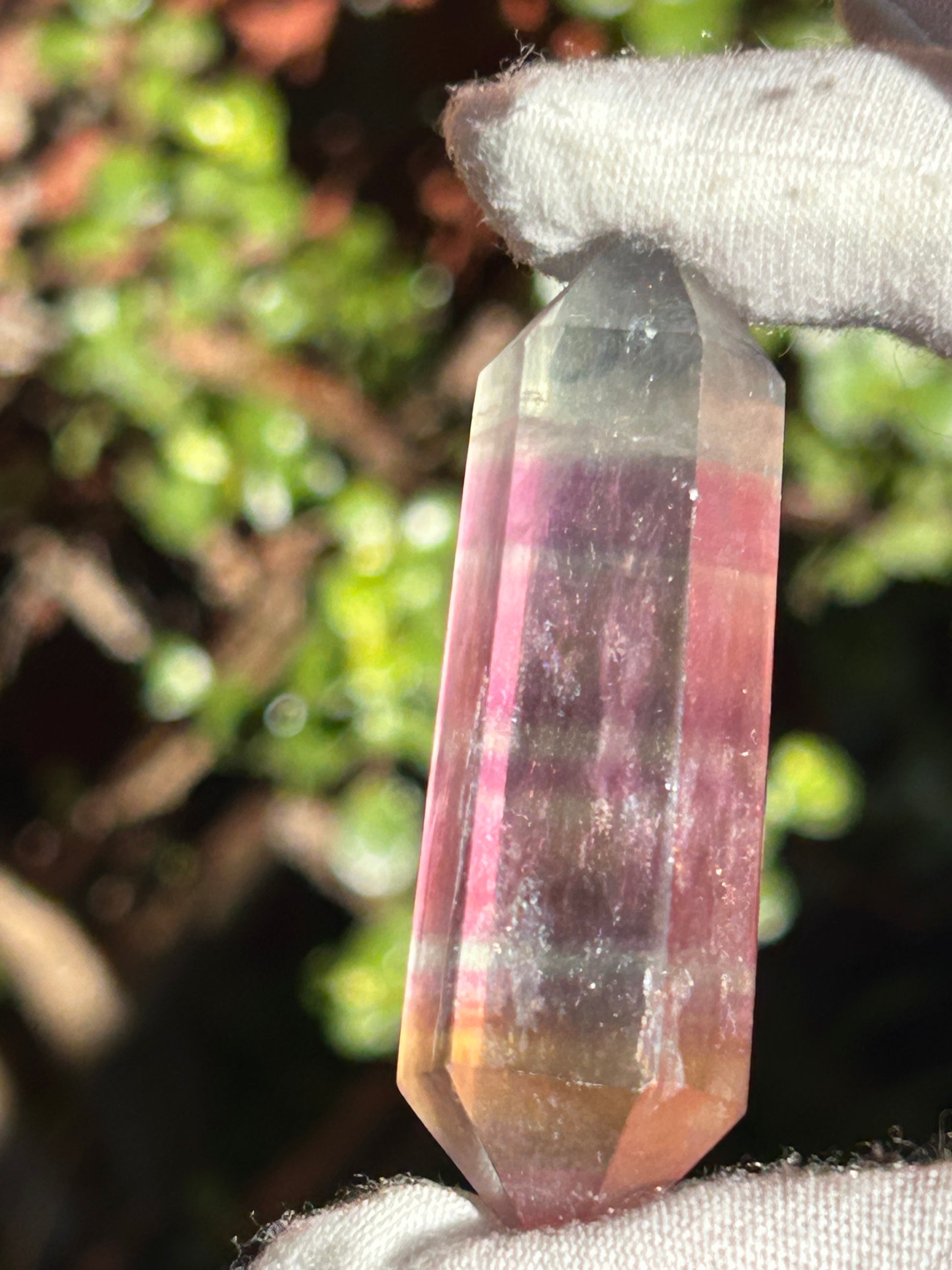 Rainbow Fluorite Double Point Crystal