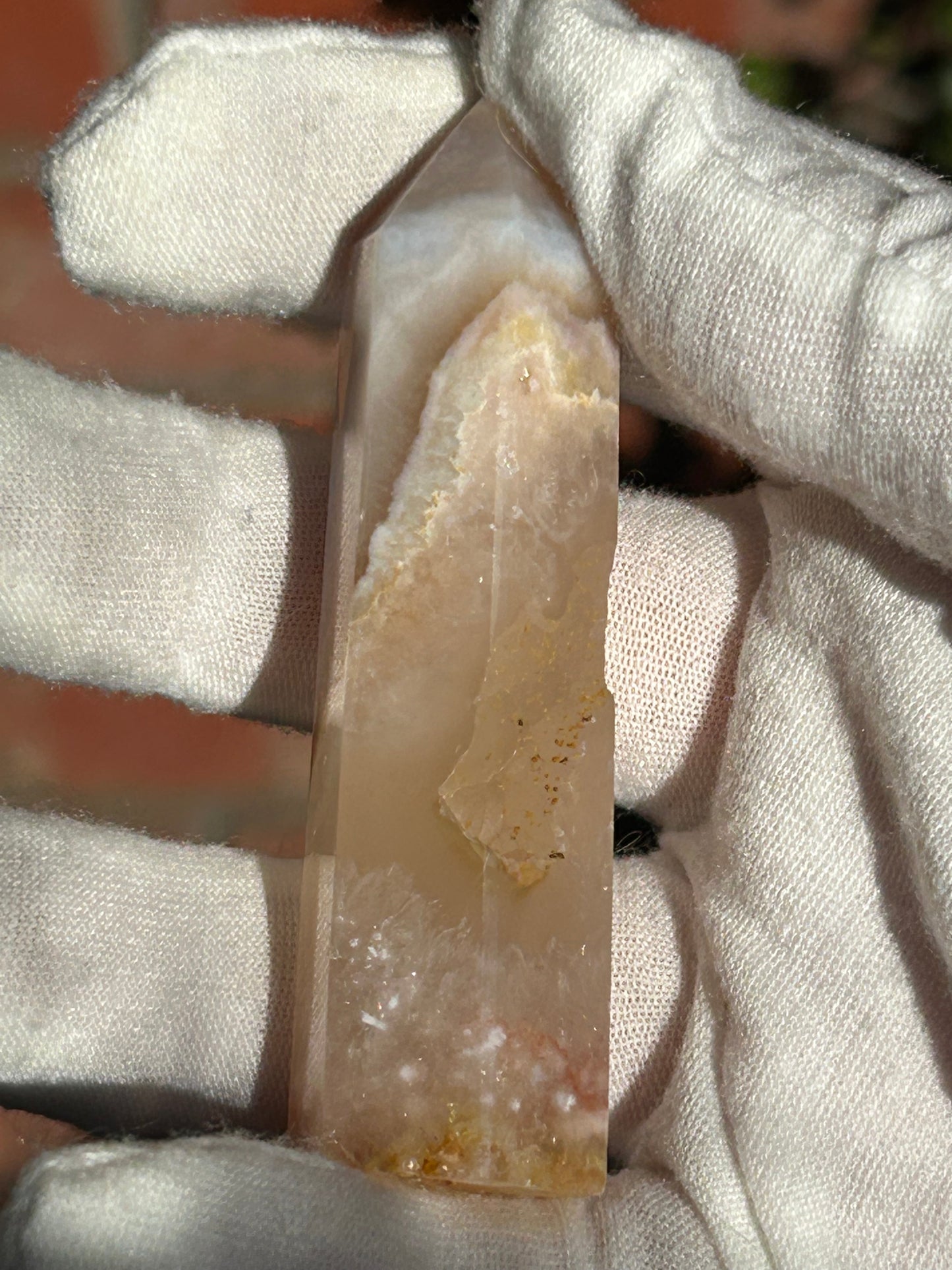 Flower Agate Crystal Point