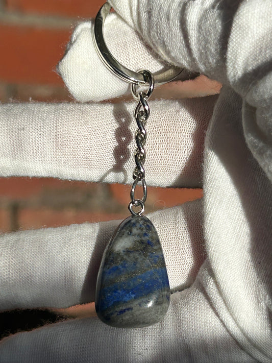 Lapis Lazuli  silver Keyring