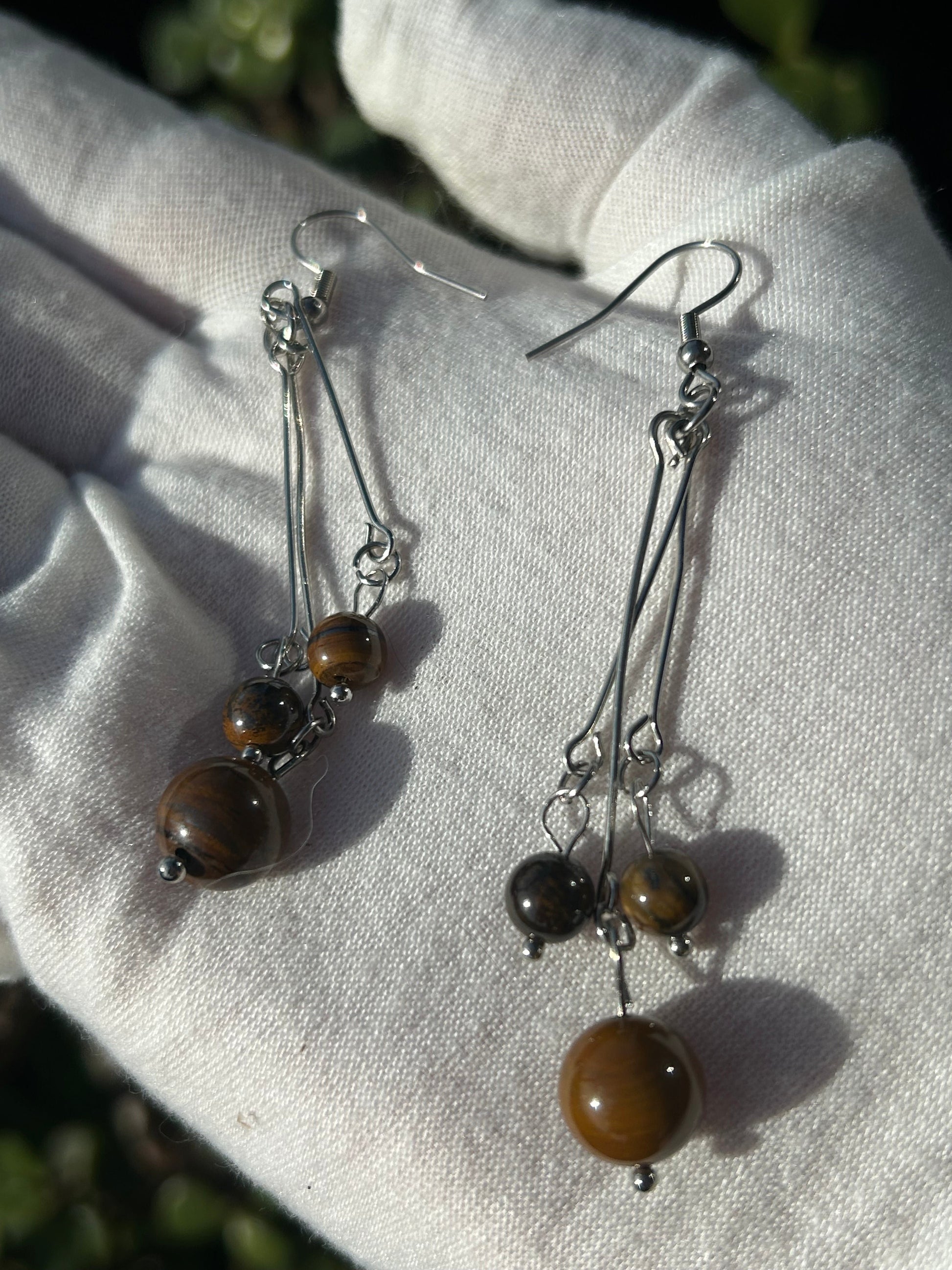 Tigers Eye Dangle Earrings