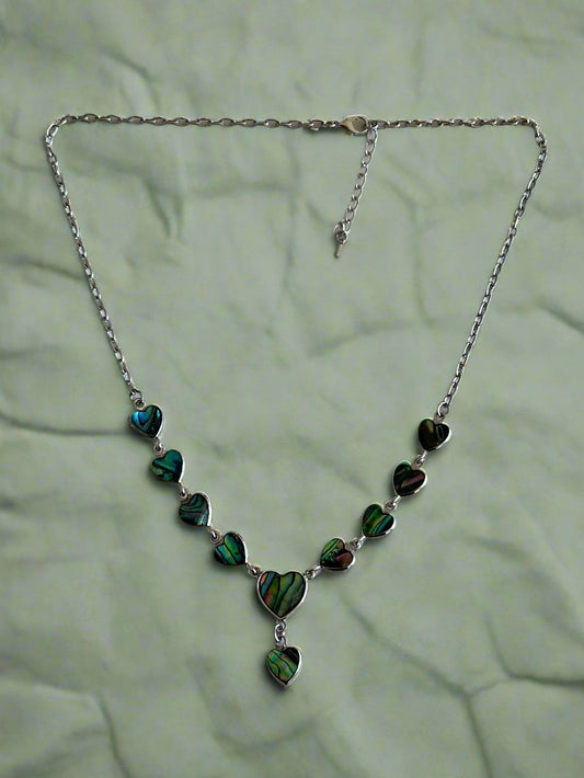 Paua/Abalone Shell Heart Adjustable Length Necklace