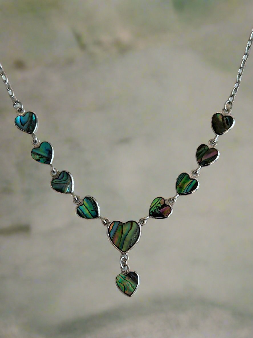 Paua/Abalone Shell Heart Adjustable Length Necklace