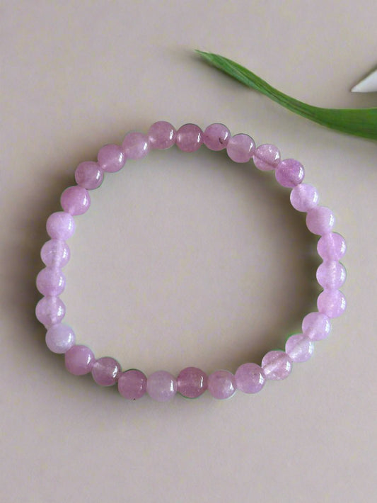 pink purple Kunzite Bead Bracelet