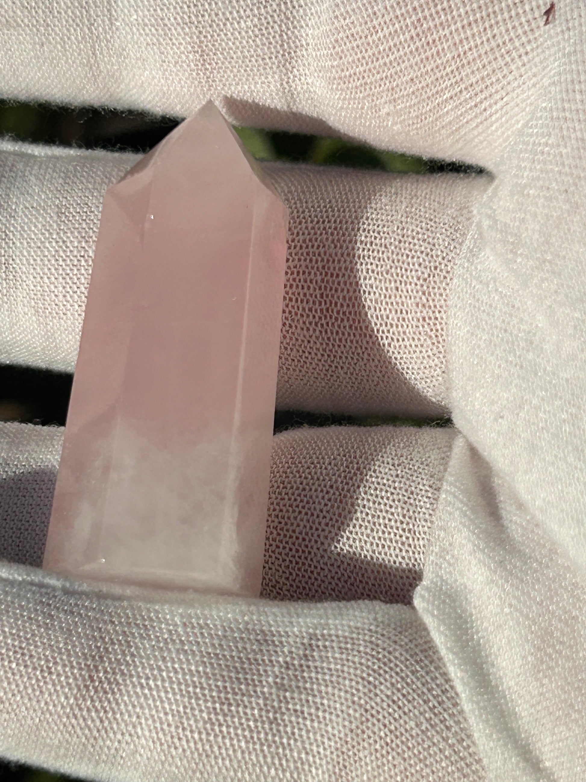 rose quartz crystal point