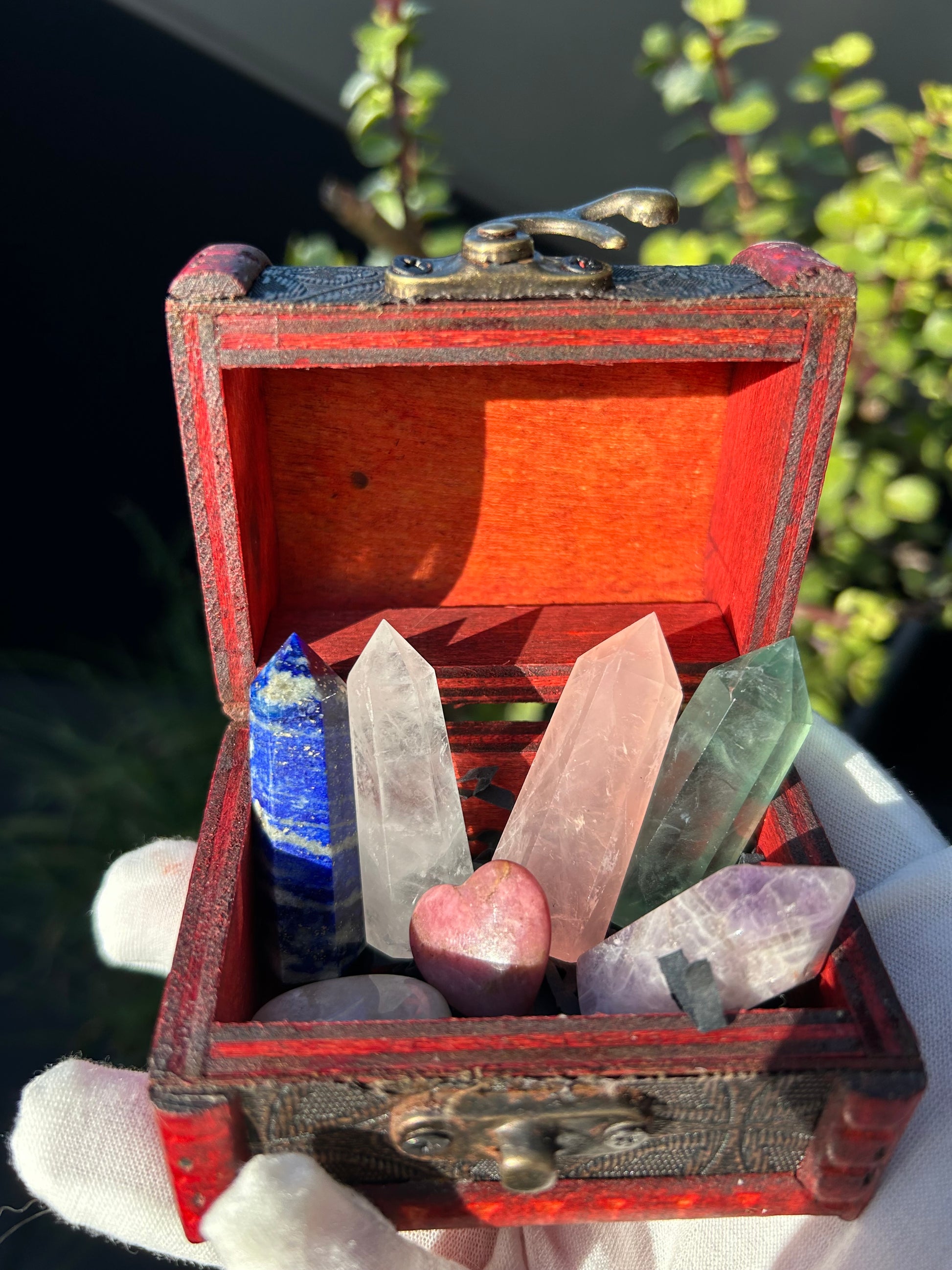 mixed crystals in treasure chest