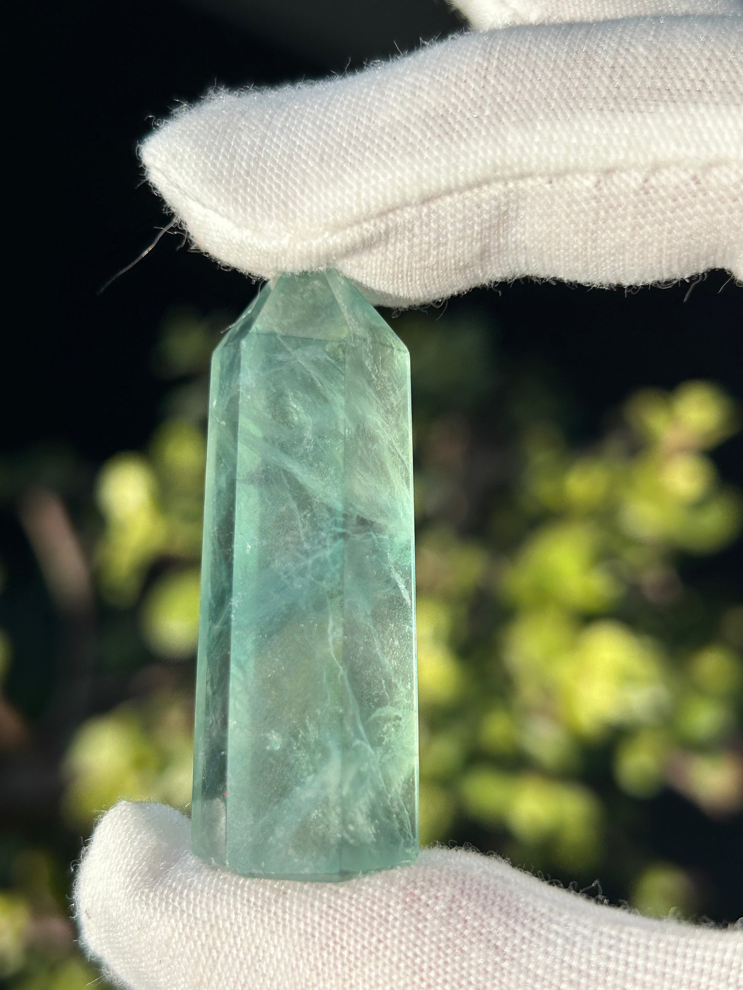 Green Fluorite Crystal Point