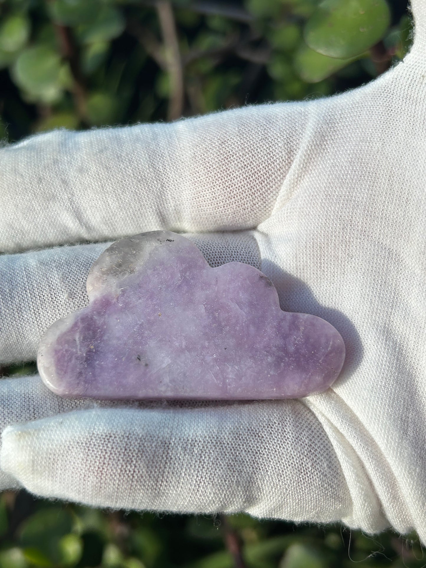 Lepidolite crystal cloud carving