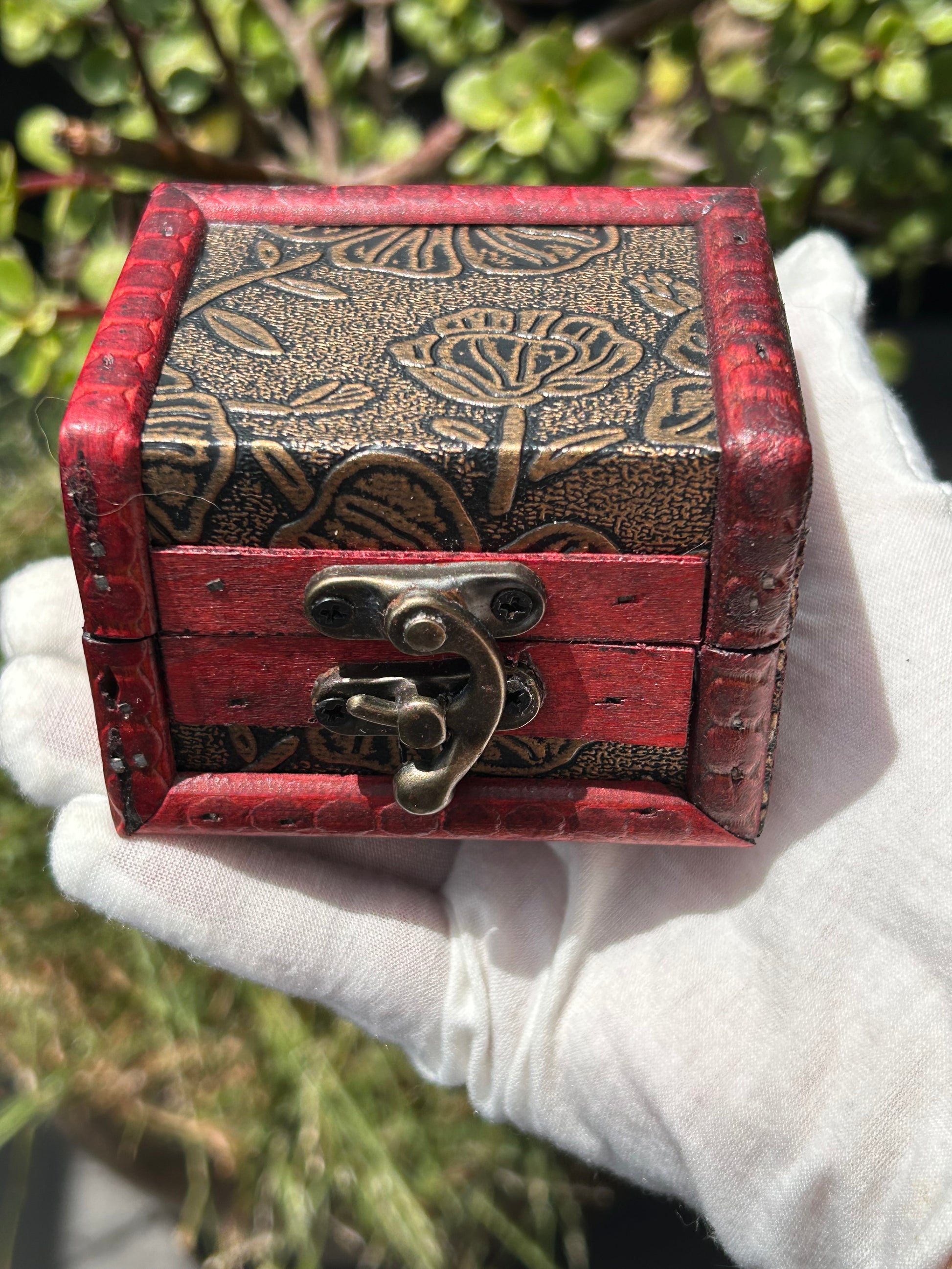 small antique wooden treasure chest