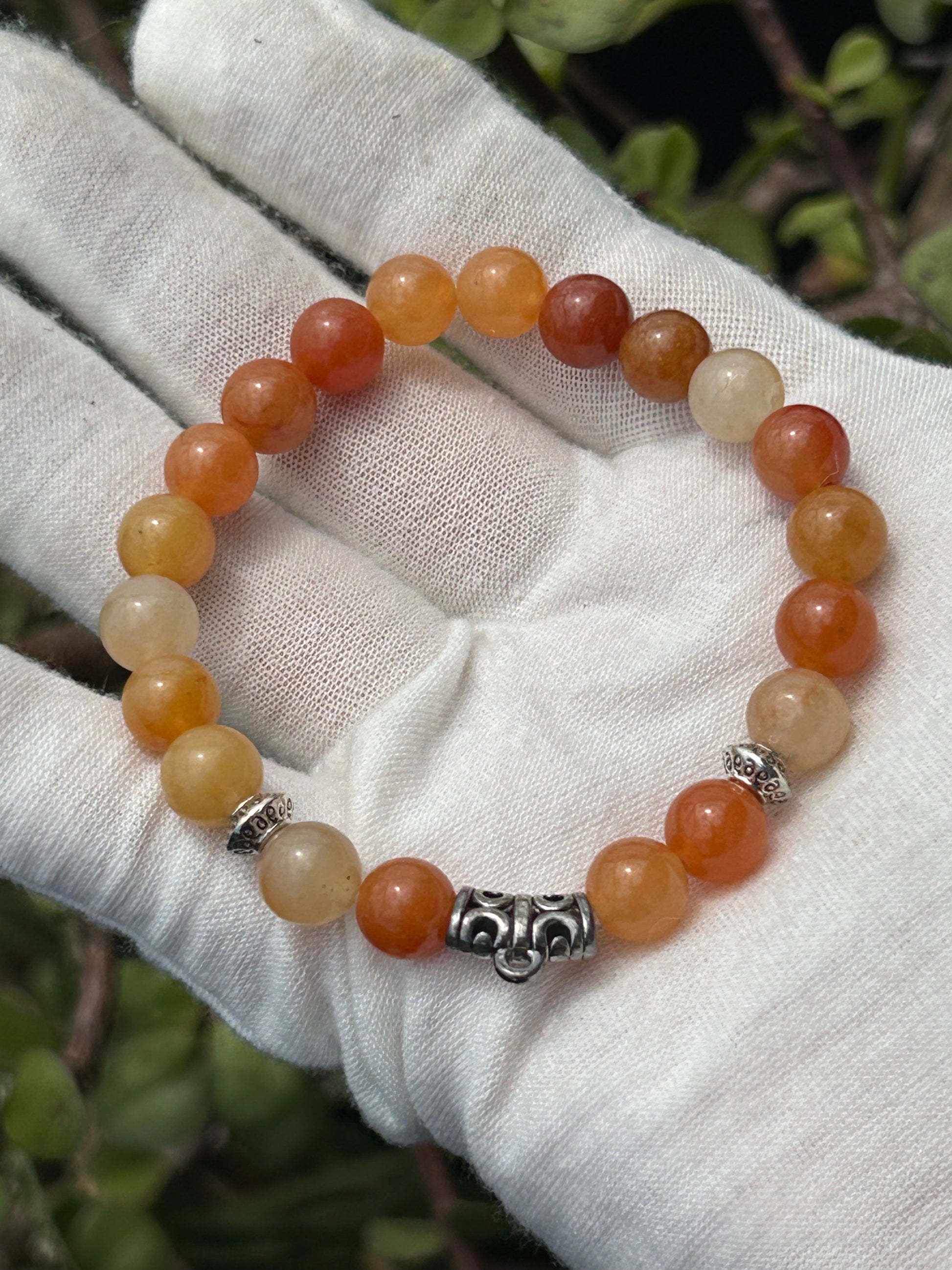 orange aventurine bead bracelet