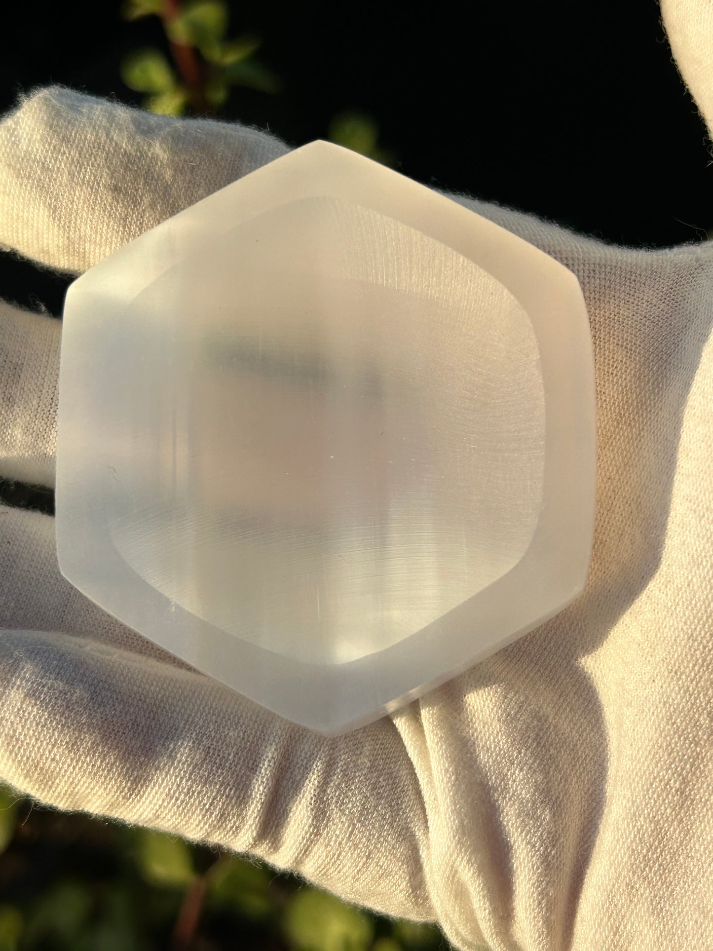 Selenite Hexagon Shaped Cleansing/Keepsake Bowl