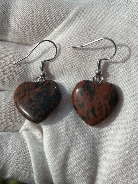 Agate Heart Earrings