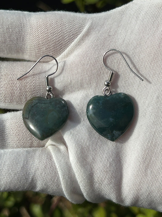 Agate Heart Earrings