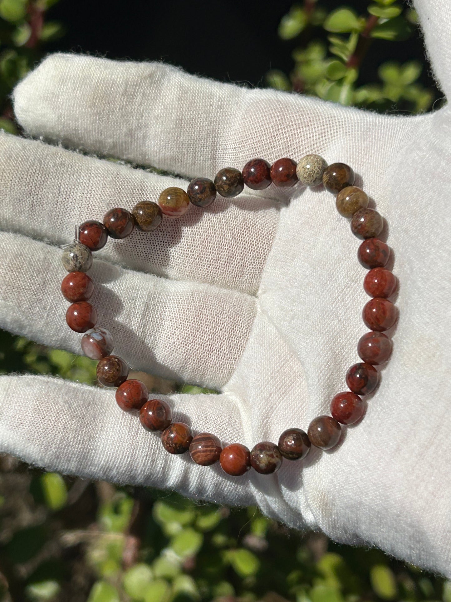 Red Jasper Bead Bracelet