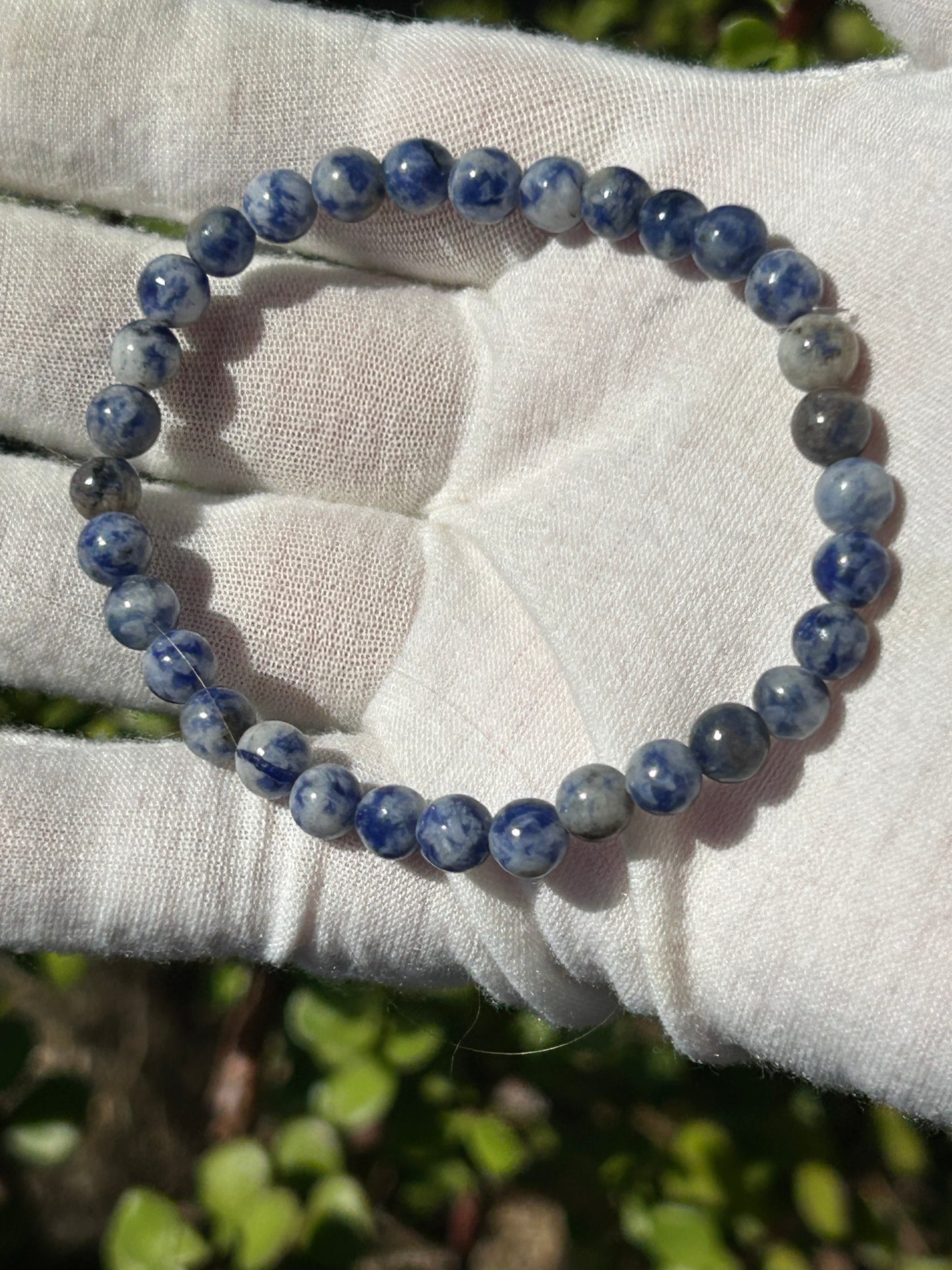 Blue Spot Jasper Bead Bracelet