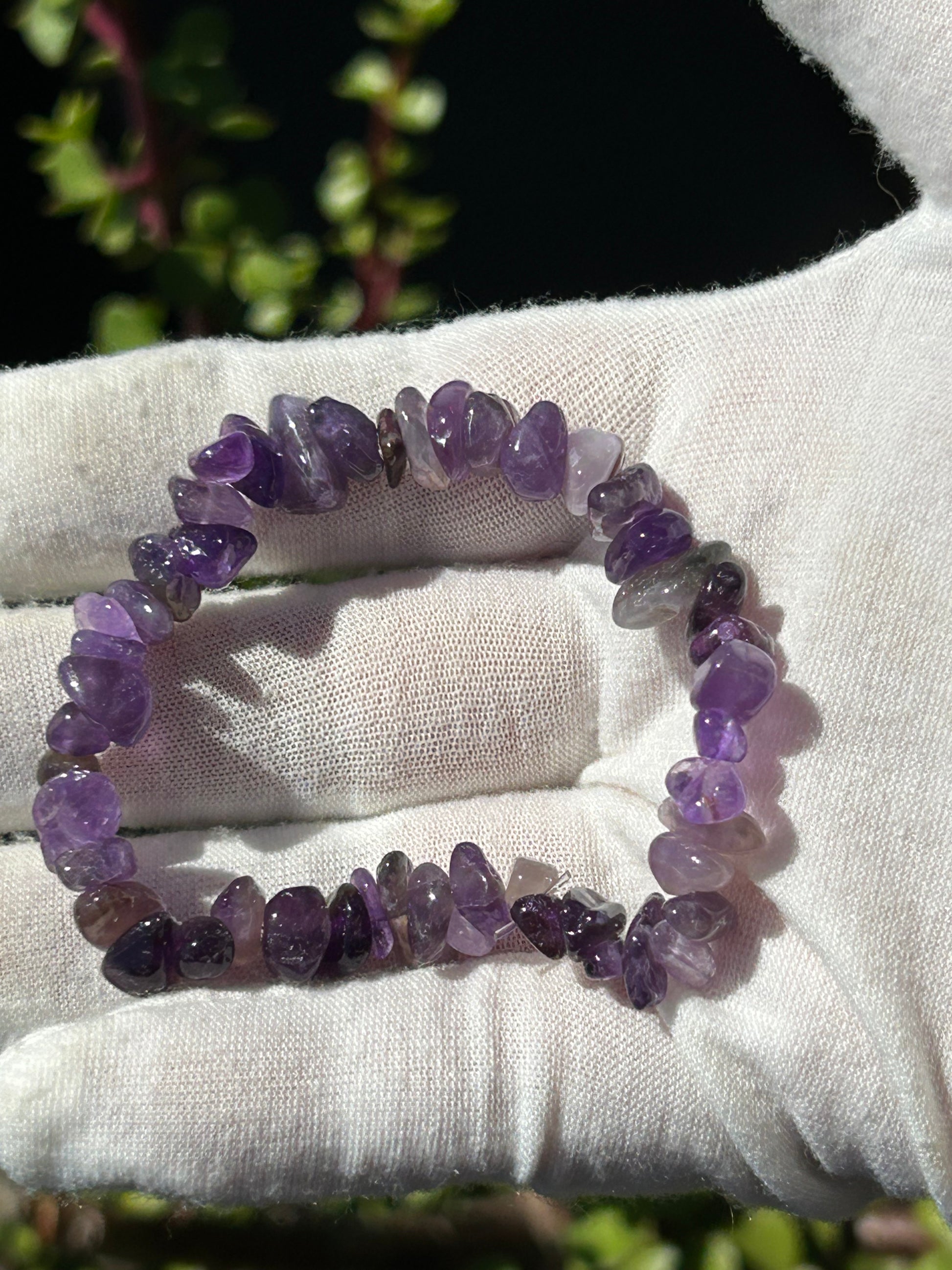 Amethyst Crystal Chip Bracelet