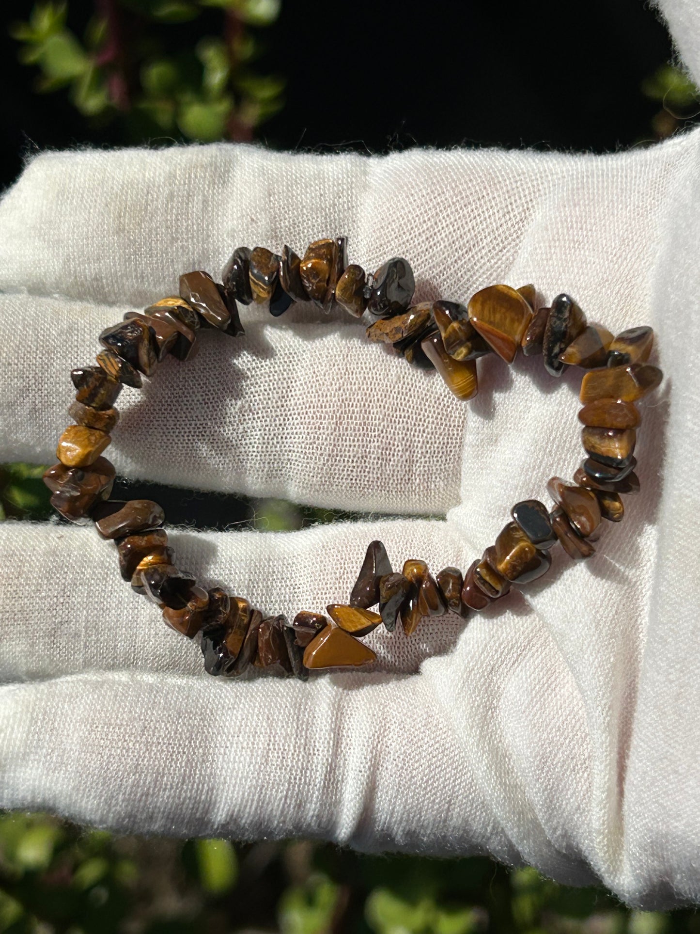 Tigers Eye Crystal Chip Bracelet