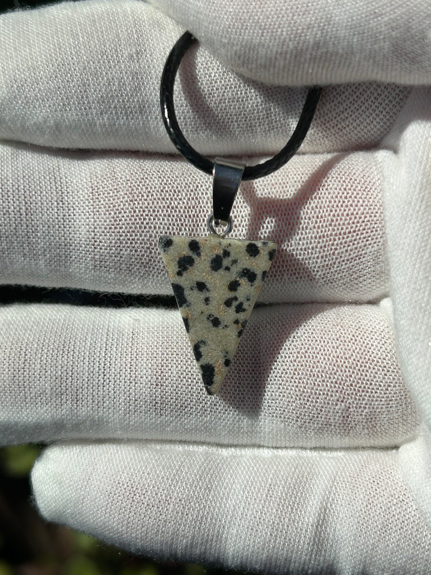 Dalmatian Jasper Polished Triangular Pendant