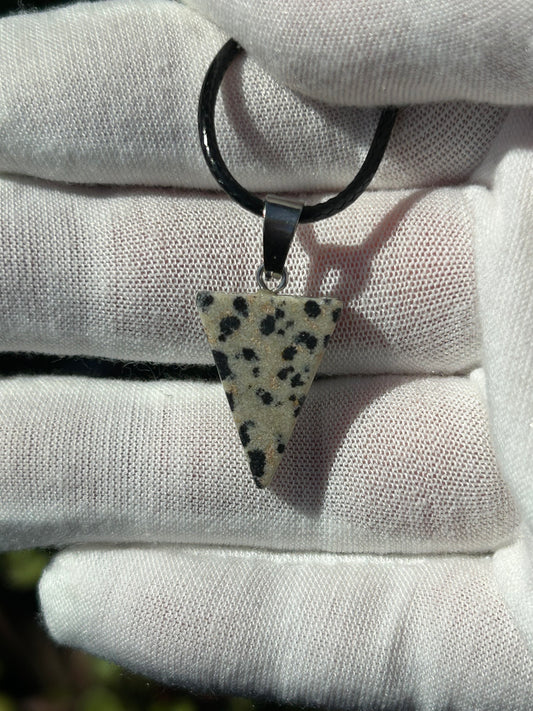 Dalmatian Jasper Polished Triangular Pendant