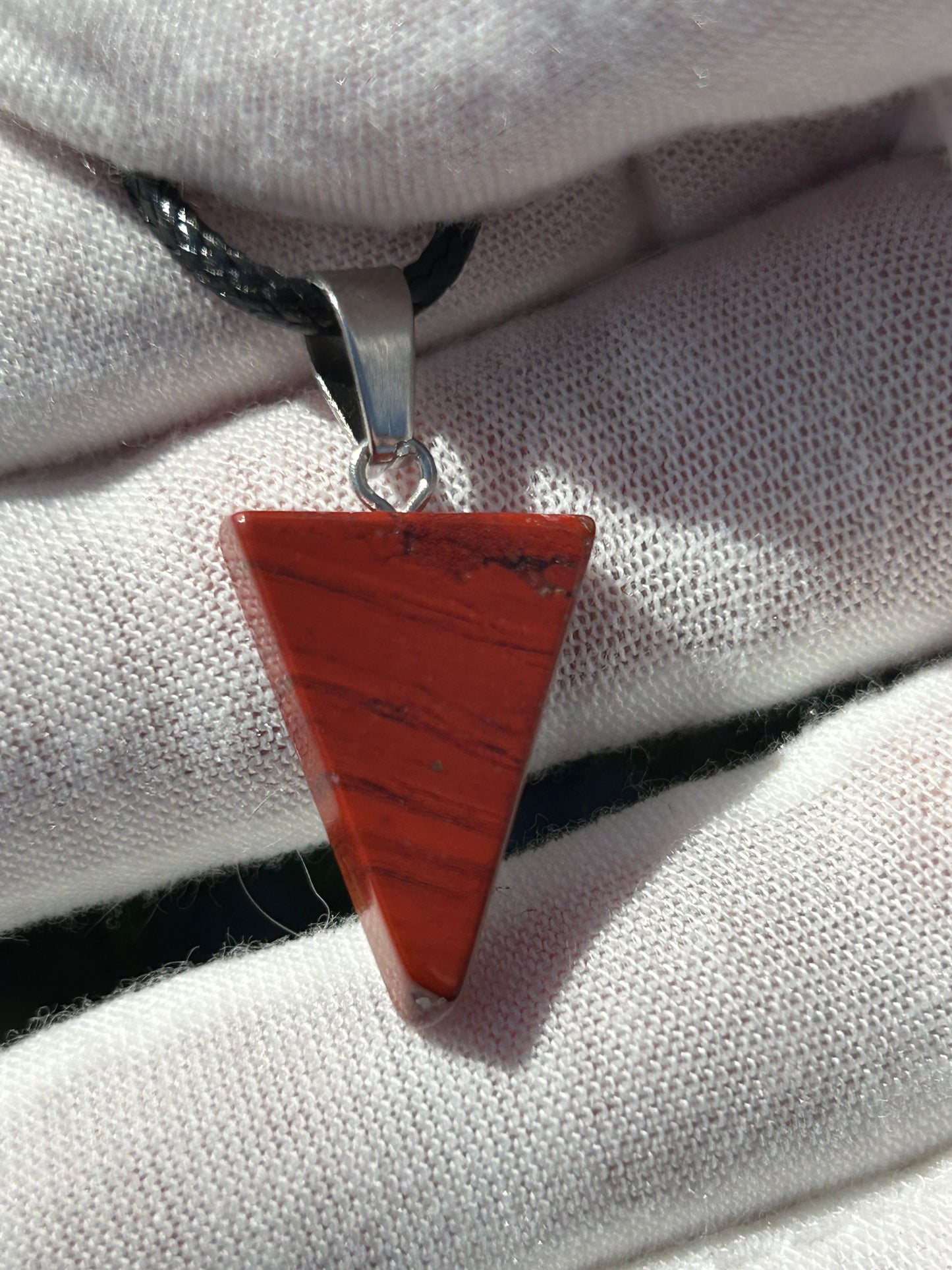 Red Jasper Triangular Polished Pendant